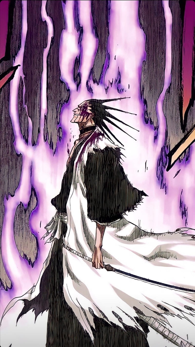 800x1421 Zaraki Kenpachi, anime, bleach, manga, reiatsu, HD phone wallpaper