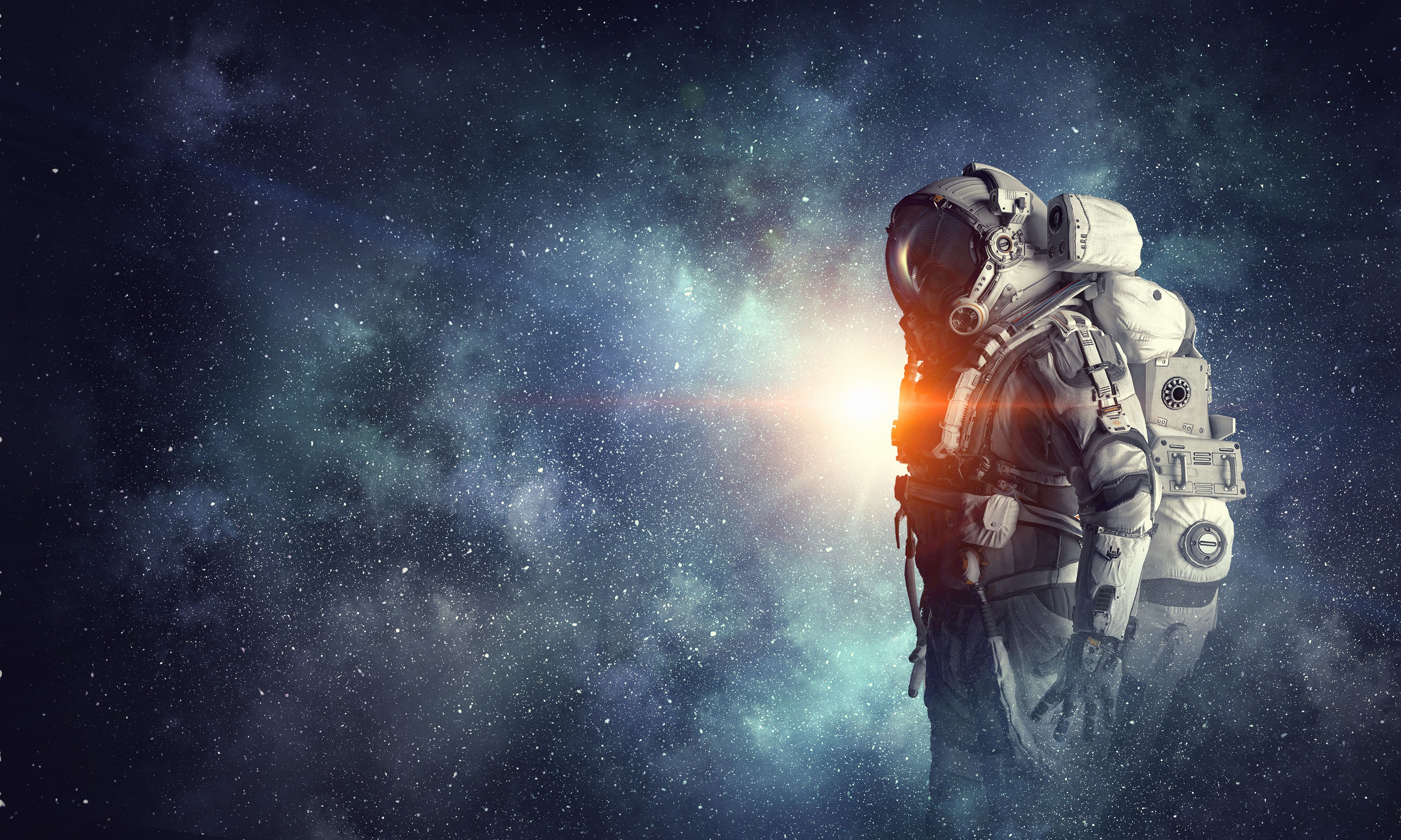 4300x2580 Wallpaper space, man, astronaut, suit for mobile and desktop, section космос, resolution 4300x2580