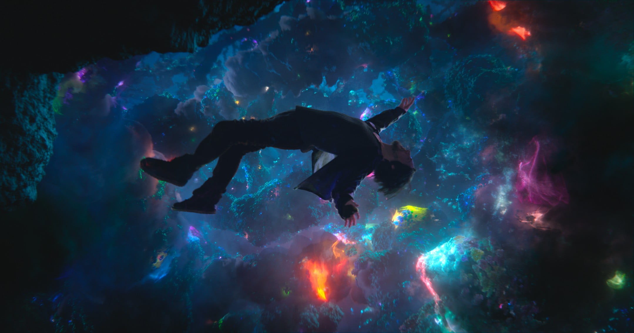 2158x1136 Man falling from cliff wallpaper, Doctor Strange, space, Marvel Cinematic Universe HD wallpaper