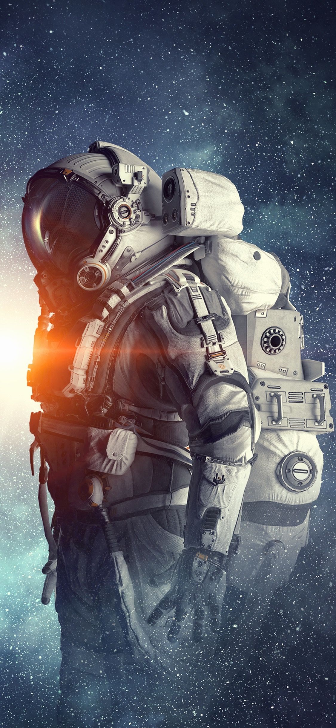 1125x2436 Wallpaper Man With Space, Space Suit, Astronaut, Art, Space, Background Free Image