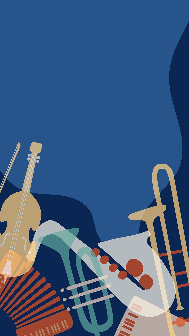 800x1422 Retro music mobile wallpaper, blue
