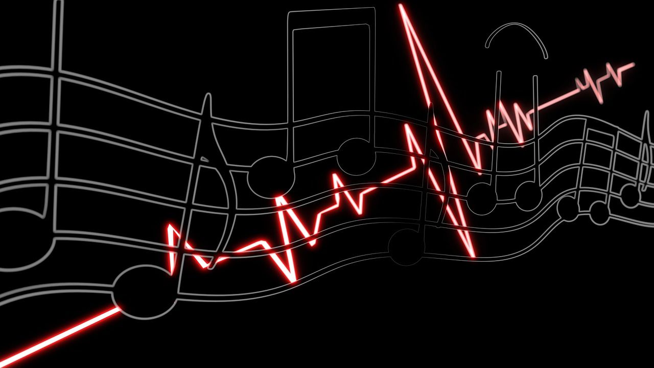 1280x720 Download free photo of Music, wallpaper, heartbeat, melody, musical note