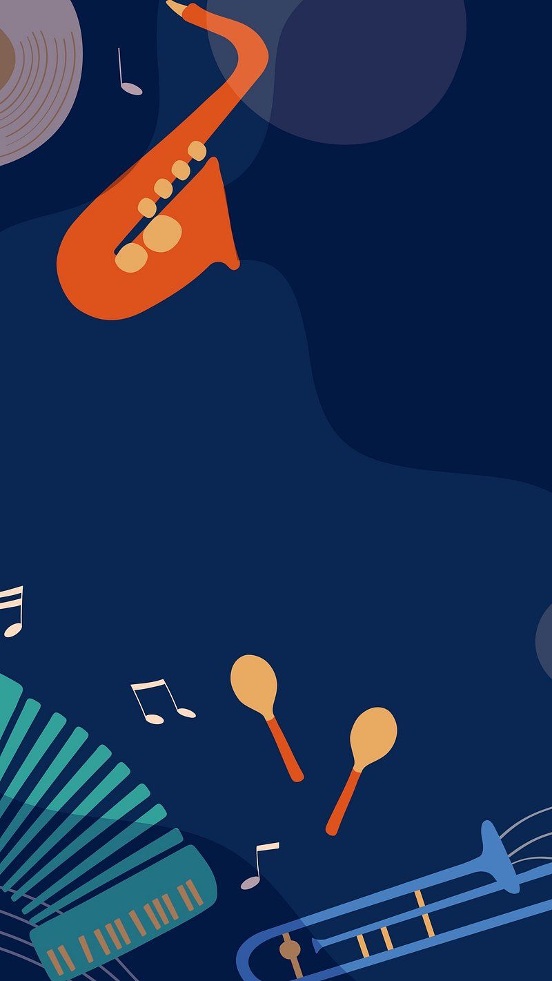 800x1421 Retro music iPhone wallpaper, blue