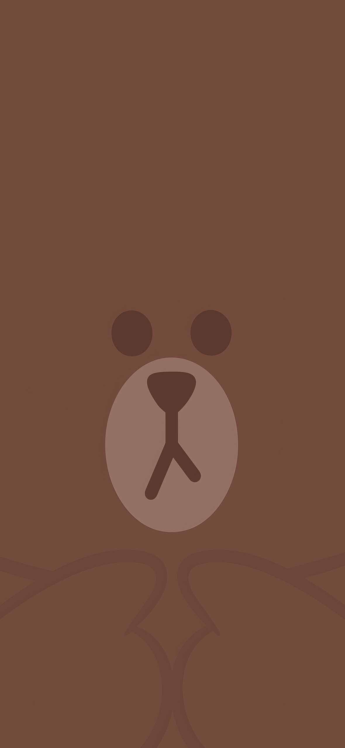 1180x2554 Minimal Brown Bear Line Friends Wallpaper Wallpaper HD