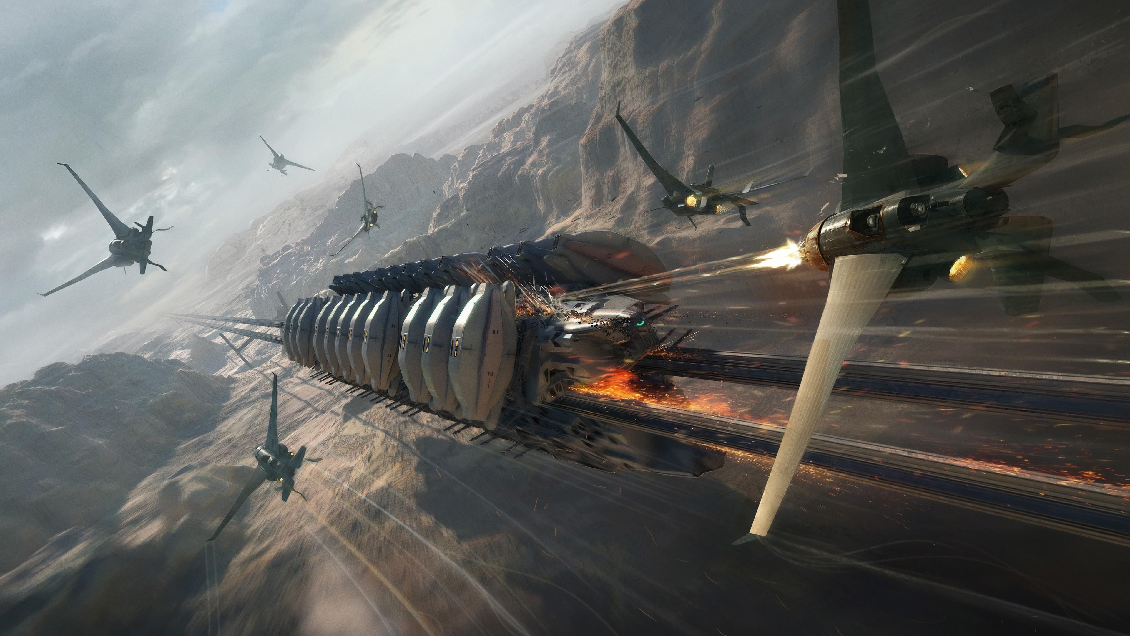 3840x2160 Some 48:9 triple monitor [5760x1080] wallpaper I've found work well. Seems hard to find ones that don't get grainy and are also good for gaming on middle monitor only (so not distracting)