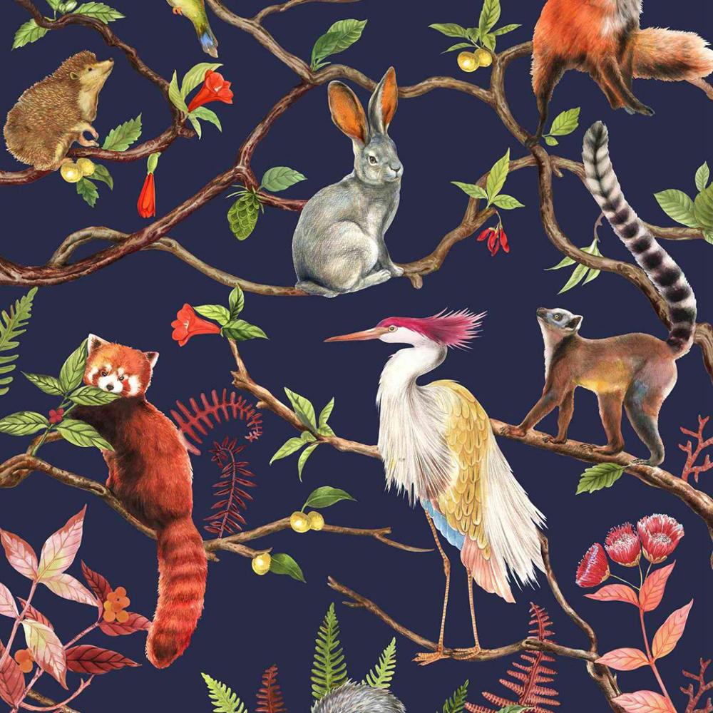 1000x1000 Buy Chinoiserie Forest Animals Mural Wallpaper (SqM) at 20% off