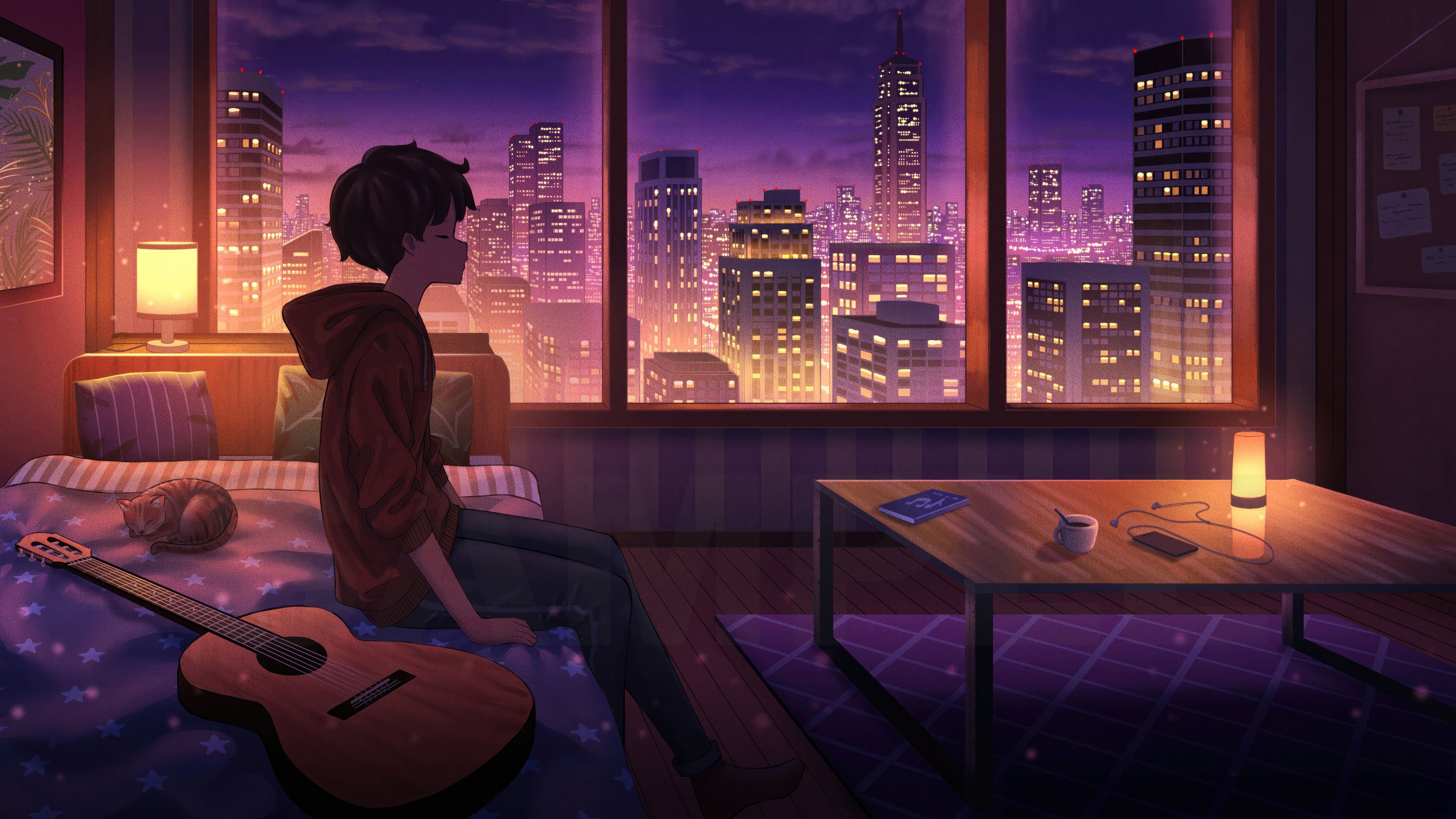 3840x2160 Moonlight Boy Lofi Nights Wallpaper, HD Artist Wallpaper, 4k Wallpaper, Image, Background, Photos and Picture