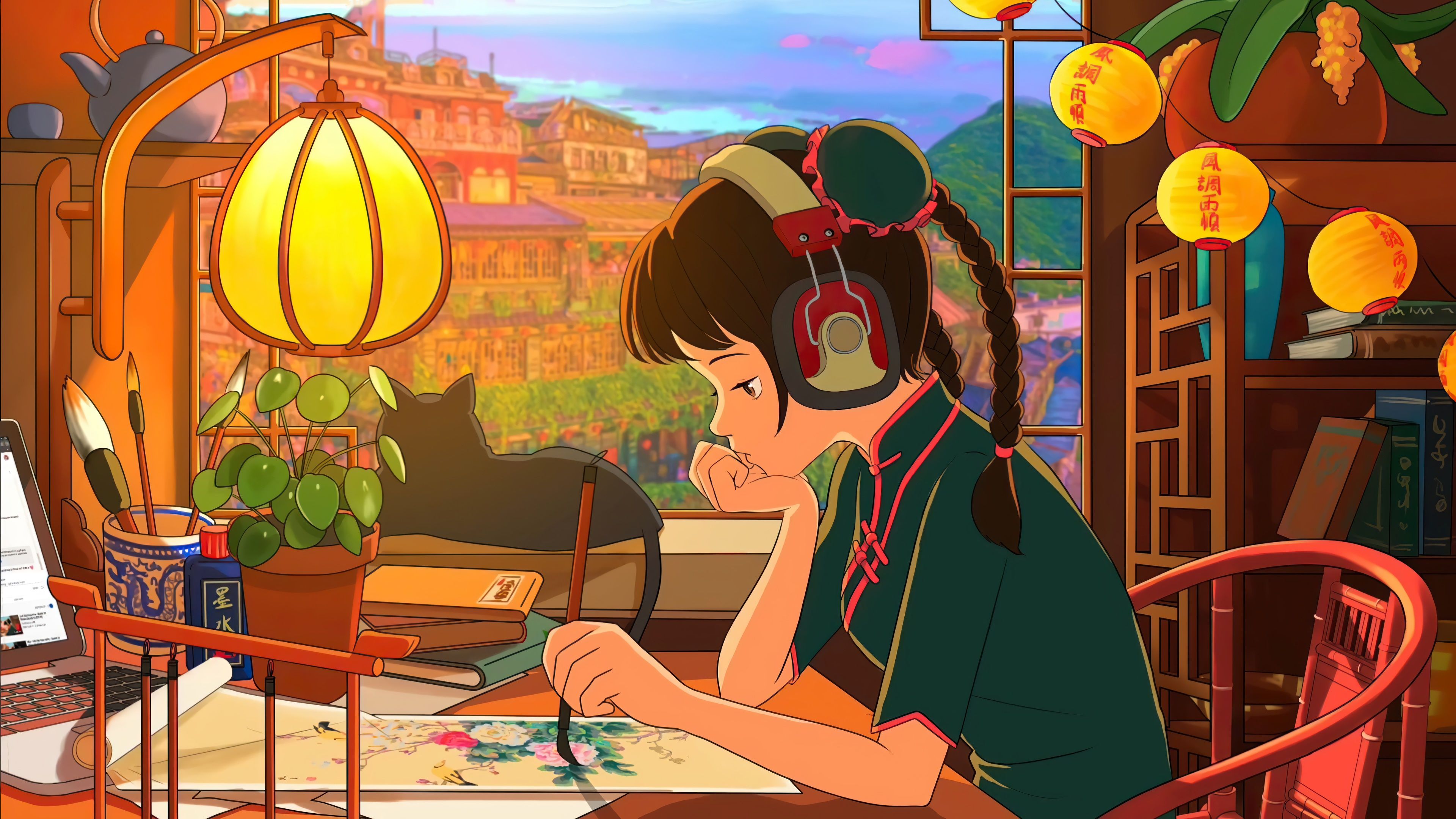 3840x2160 Lofi anime girl