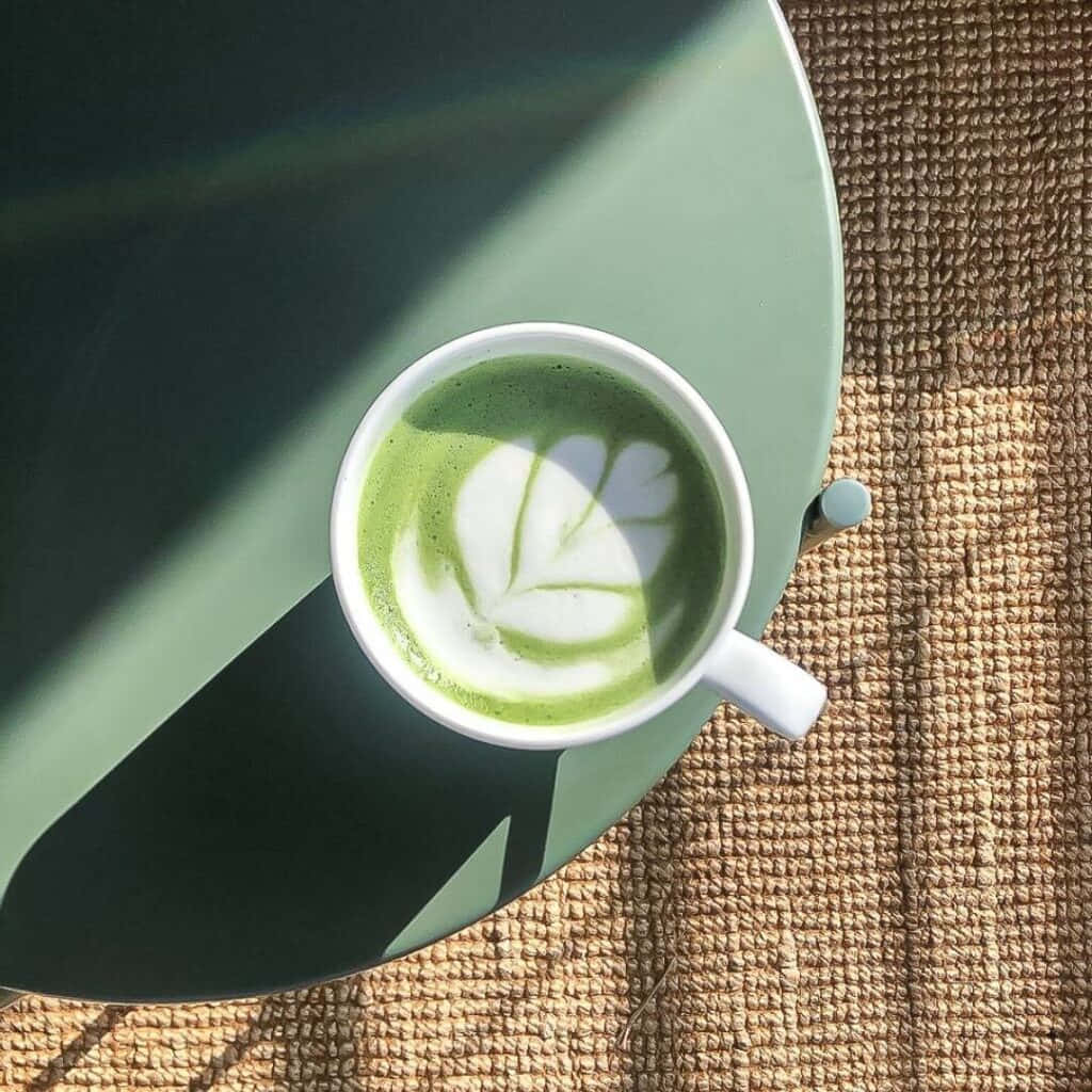1024x1024 Download Matcha Latte Art Shadow Play Wallpaper