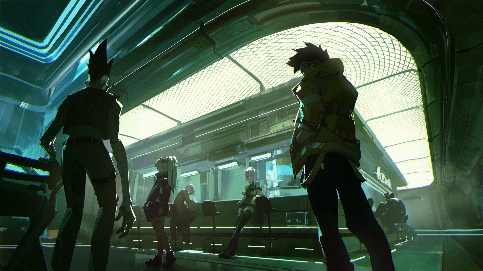 1920x1080 Cyberpunk Edgerunners Anime HD Wallpaper: Neon Shadows in the Future Cityx1200
