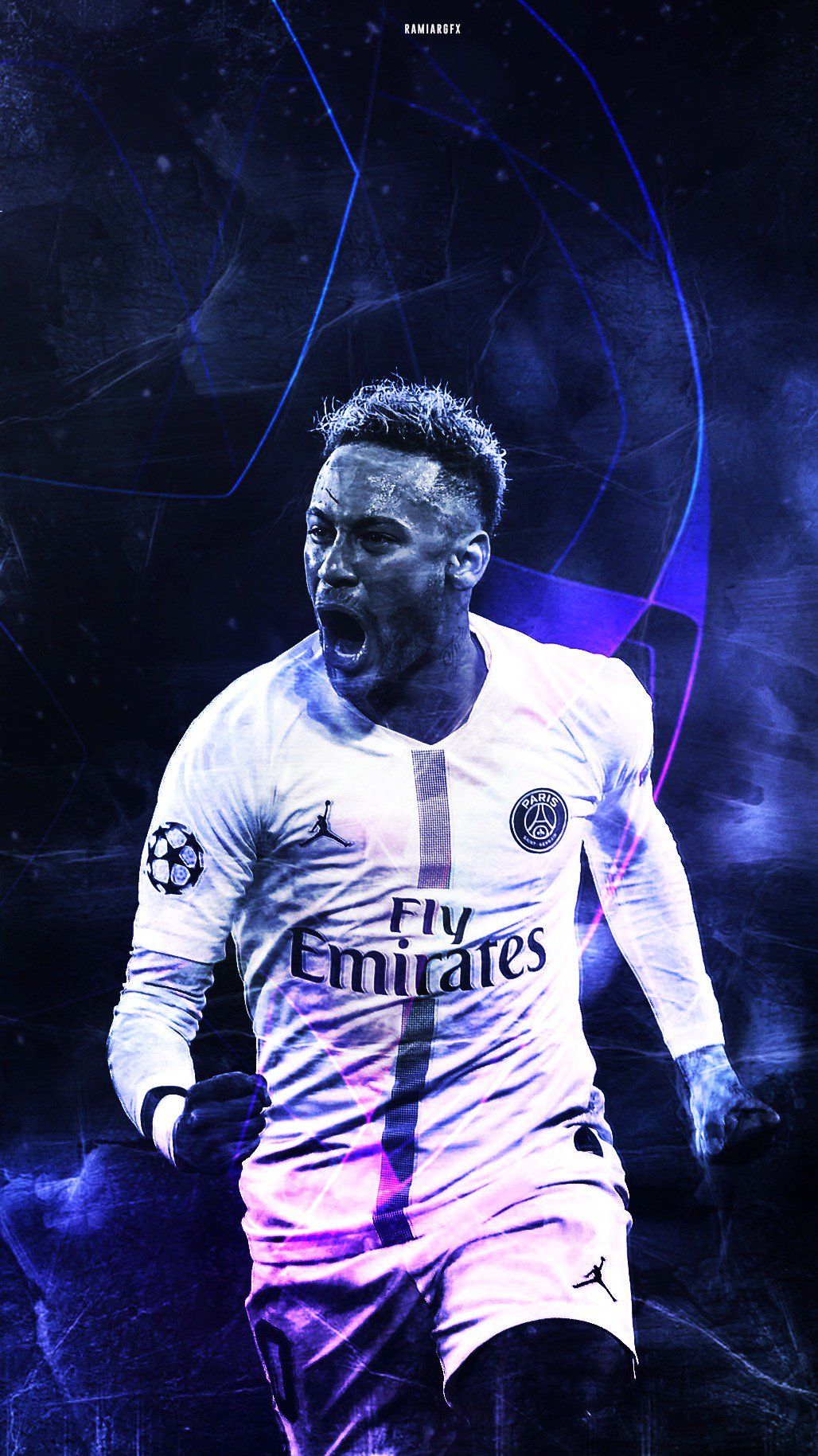 1028x1829 Neymar UCL Wallpaper