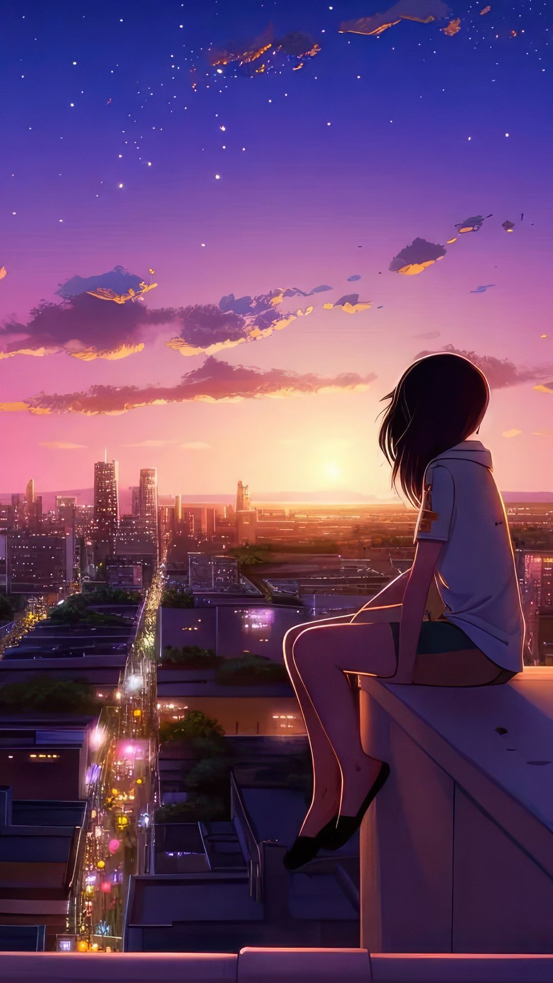 1080x1920 Lofi girl Wallpaper 4K, Dreams, Urban Girl, Cityscape