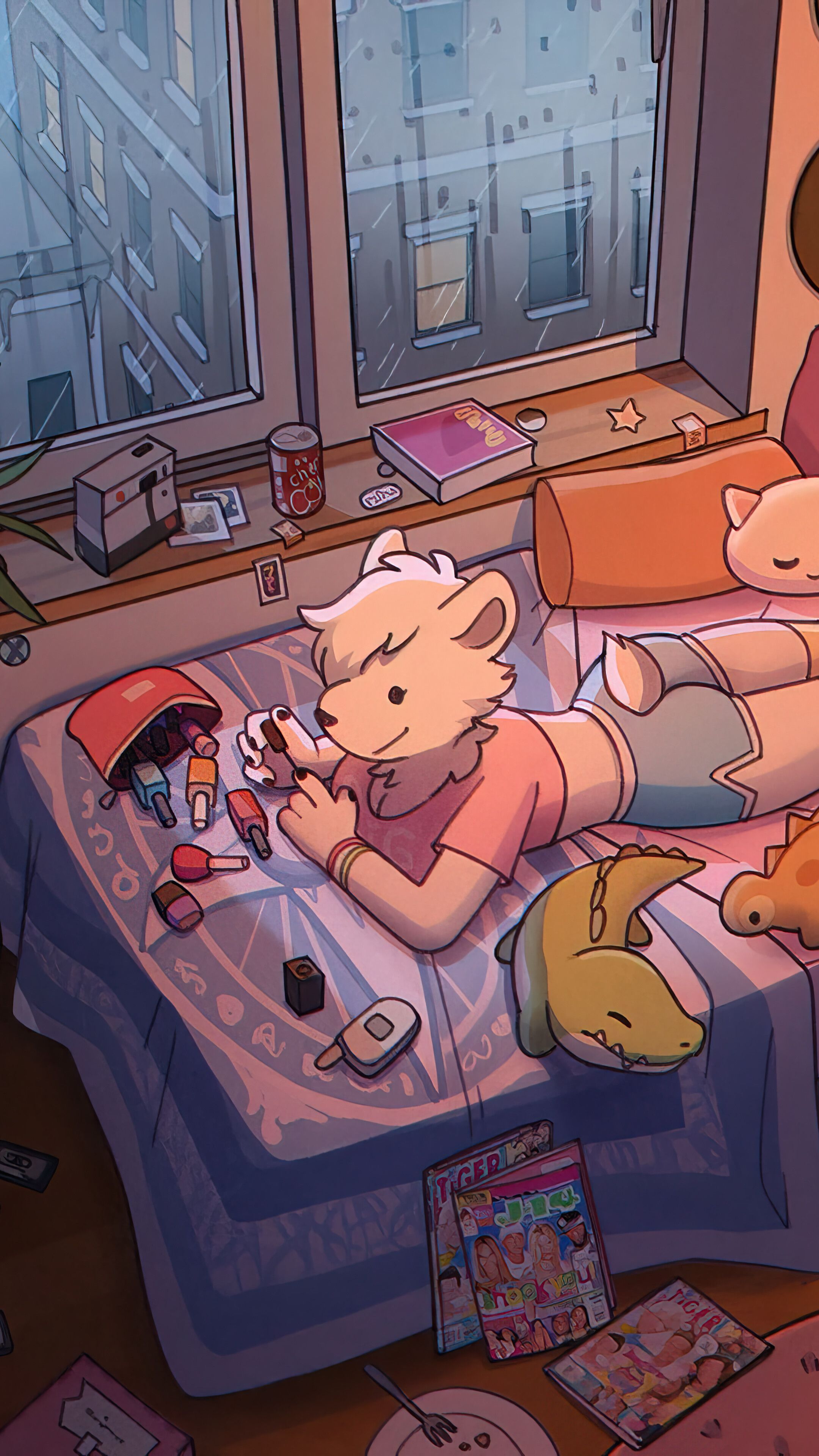 2160x3840 Lofi Bedroom Chill Art Wallpaper iPhone Phone 4K e