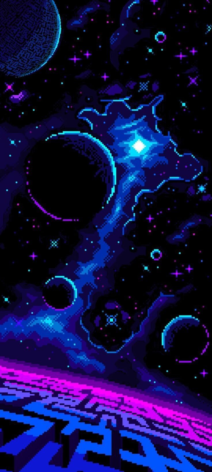 736x1635 Galaxy Wallpaper for a Retro Gaming Vibe. Arte de galaxia, Arte espacial, Pintura del espacio