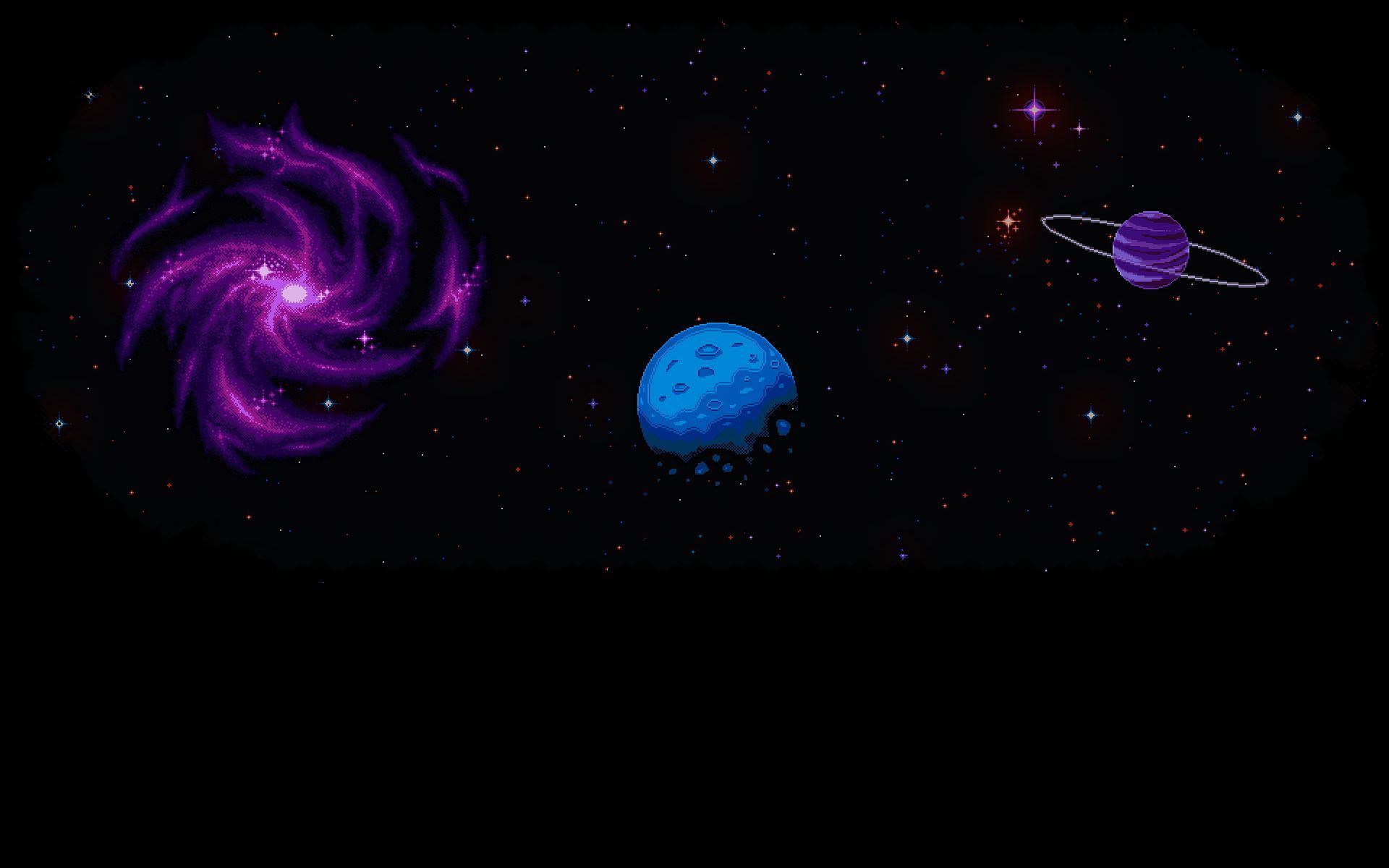 1920x1200 Desktop wallpaper: Pixel Art, Galaxy, Artistic, Planet, Space, Stars 4K free download for PC. 1035809