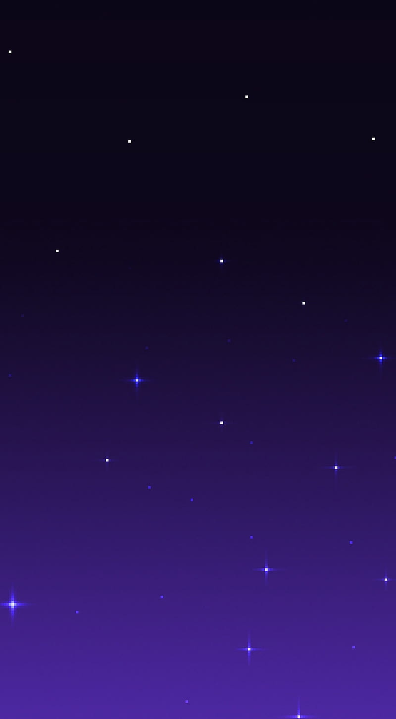 800x1452 Pixel Night Sky, black, blue, galaxy, night, pixel, purple, sky, stars, HD phone wallpaper