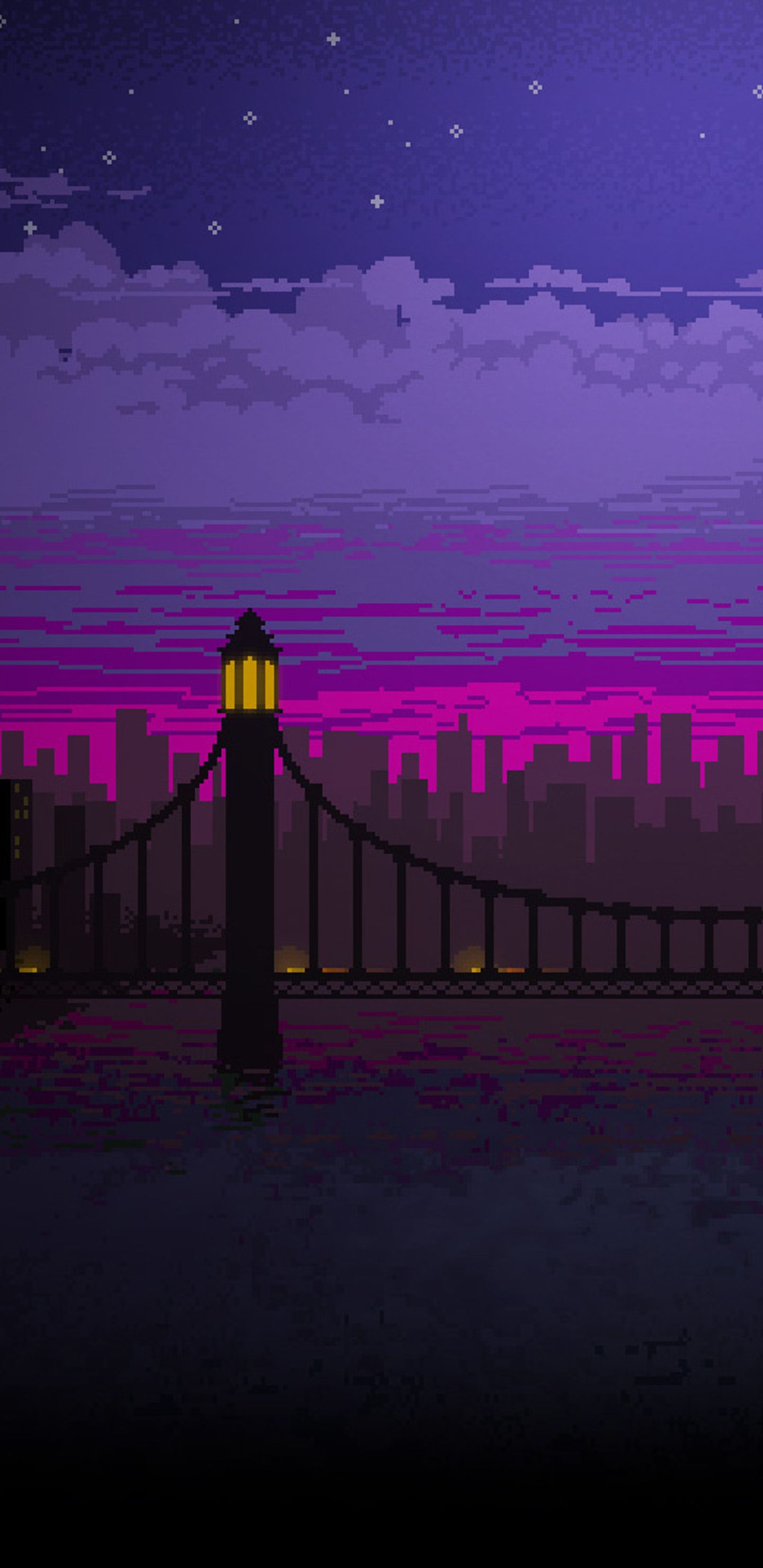 1440x2960 Pixel Art Bridge Night Samsung Galaxy Note S S SQHD , HD 4k Wallpaper, Image, Background, Photos and Picture