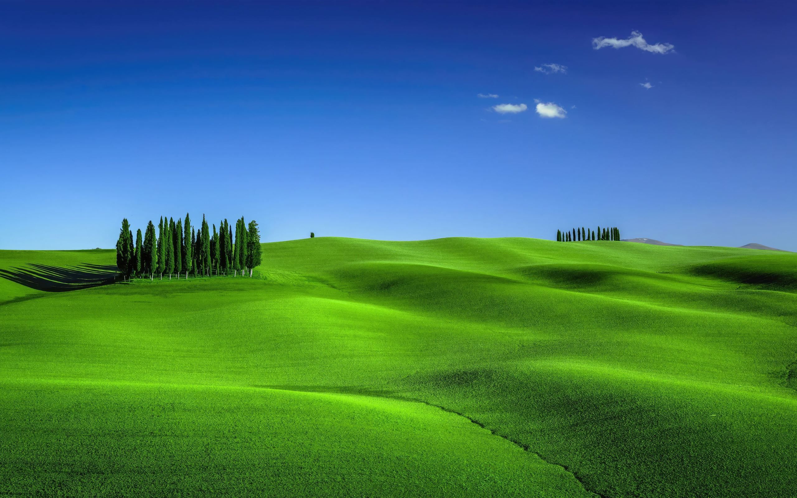 2560x1600 green meadows in tuscany landscape scenery 4k Mac Wallpaper Download