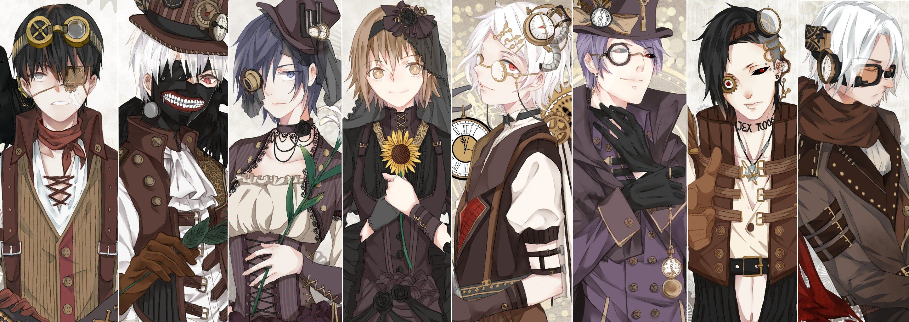 2888x1024 tokyo, Kushu, Uta, tokyo, Kushu, Yomo, Renji, Suzuya, Juuzou, Kaneki, Ken Wallpaper HD / Desktop and Mobile Background