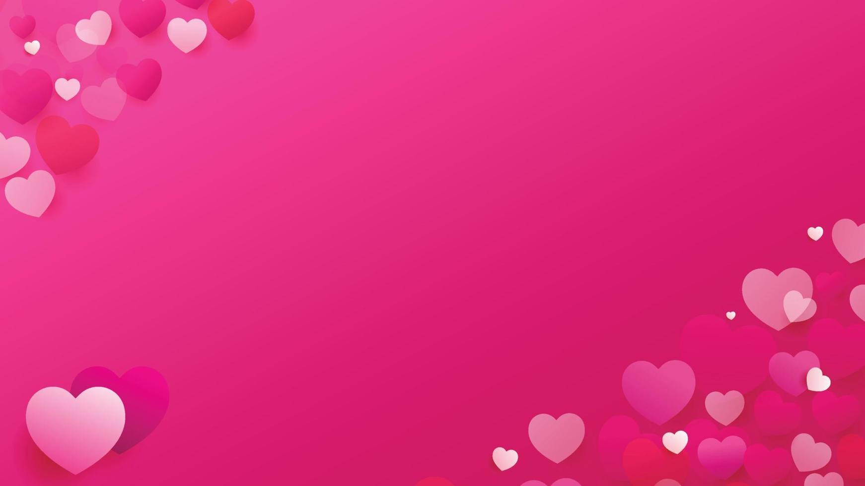1742x980 Heart love vector background. Valentine frame. Pink hearts background. Love background design illustration. Valentine background. Love heart. Sweet background