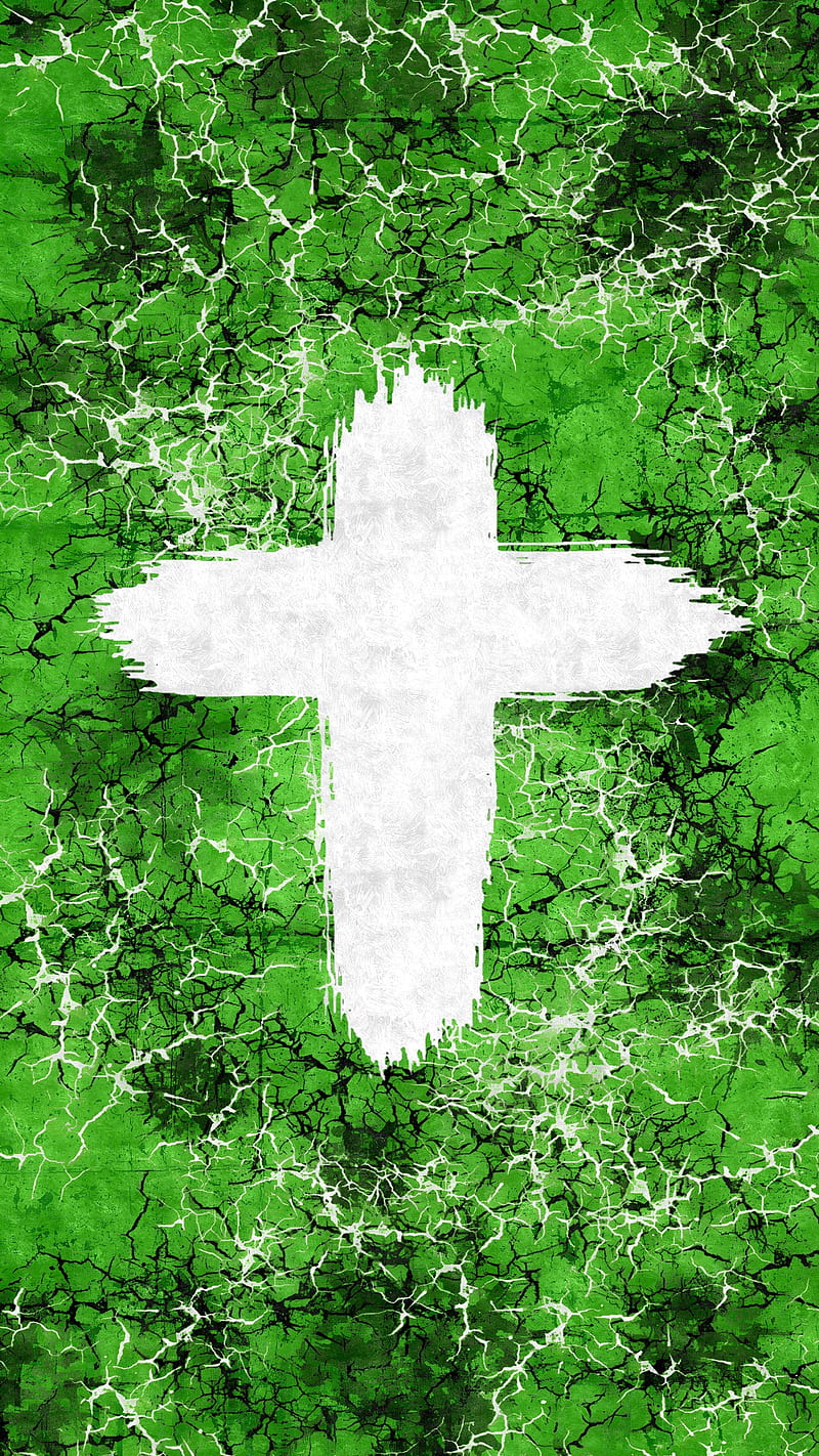 800x1422 Green grunge cross, ElectricJAC, God grace, Jesus, abstract, gospel, love, peace, HD phone wallpaper