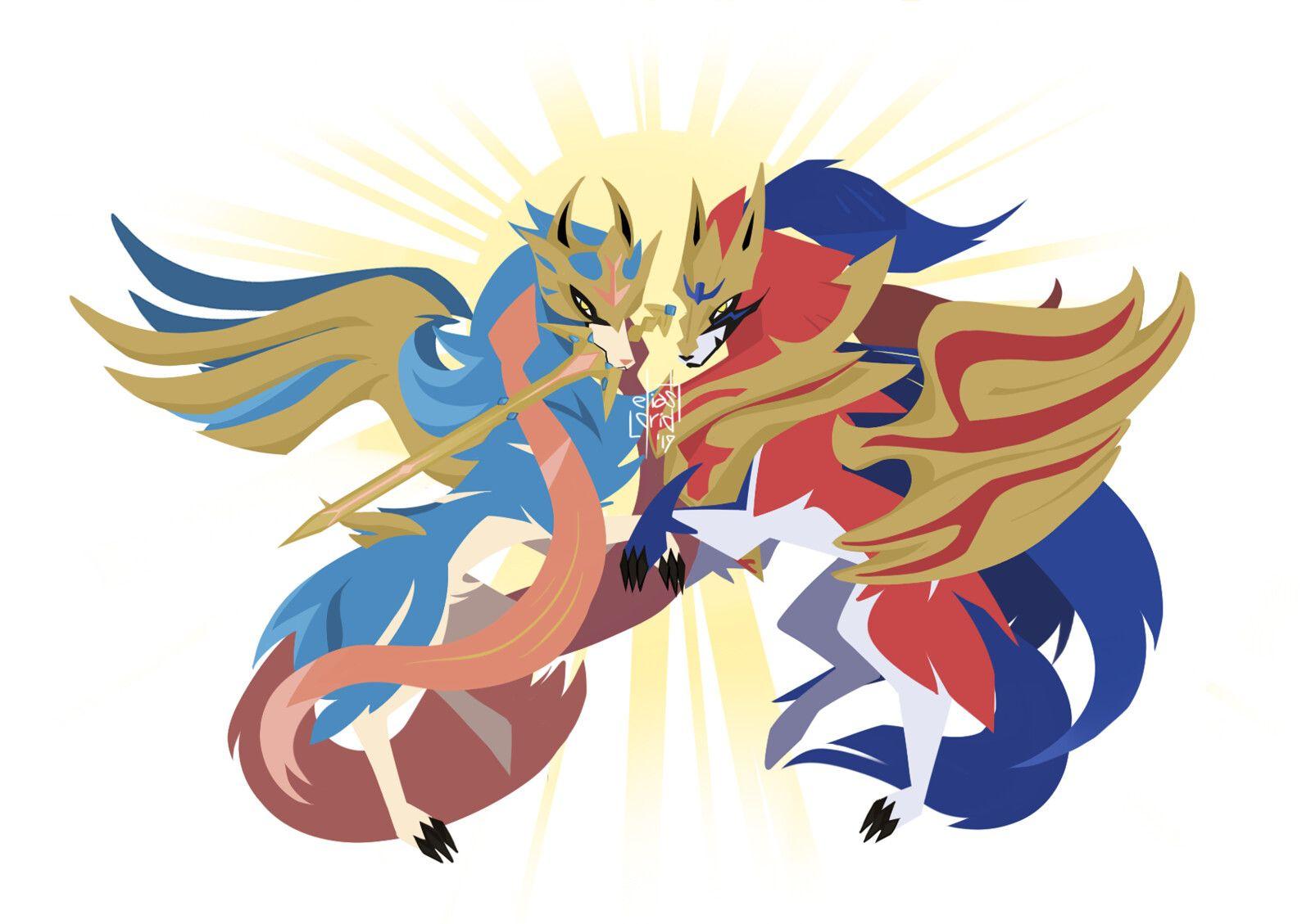 1600x1129 Zacian & Zamazenta, A. Elias Ch