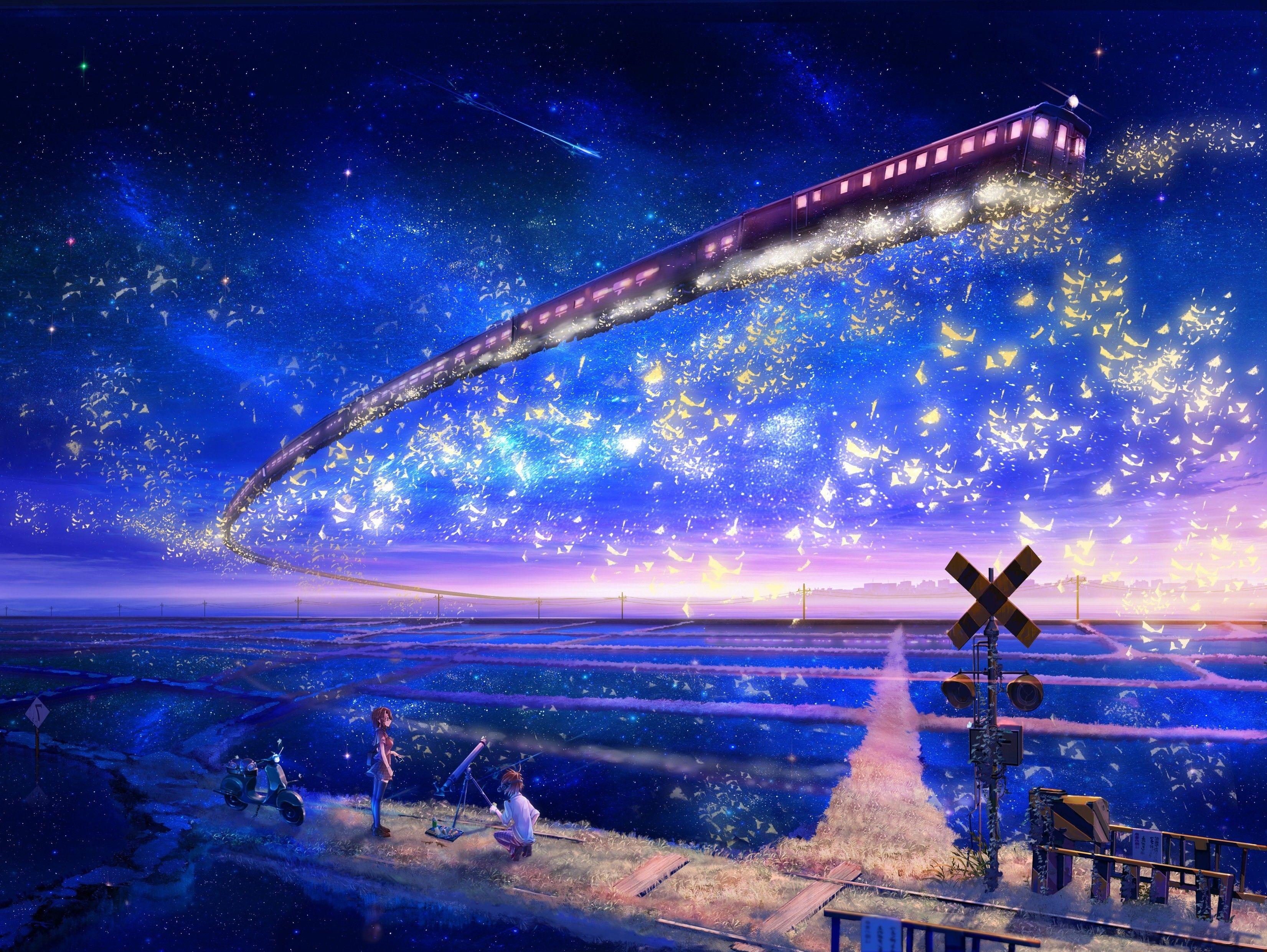 3302x2481 Anime Background Night Sky