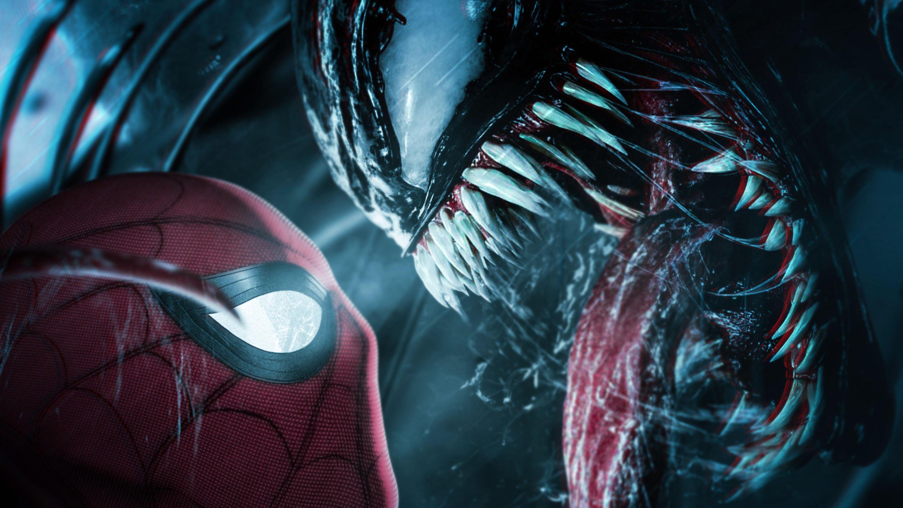 3500x1969 Spiderman Meets Venom 4k, HD Superheroes, 4k Wallpaper, Image, Background, Photo and Picture