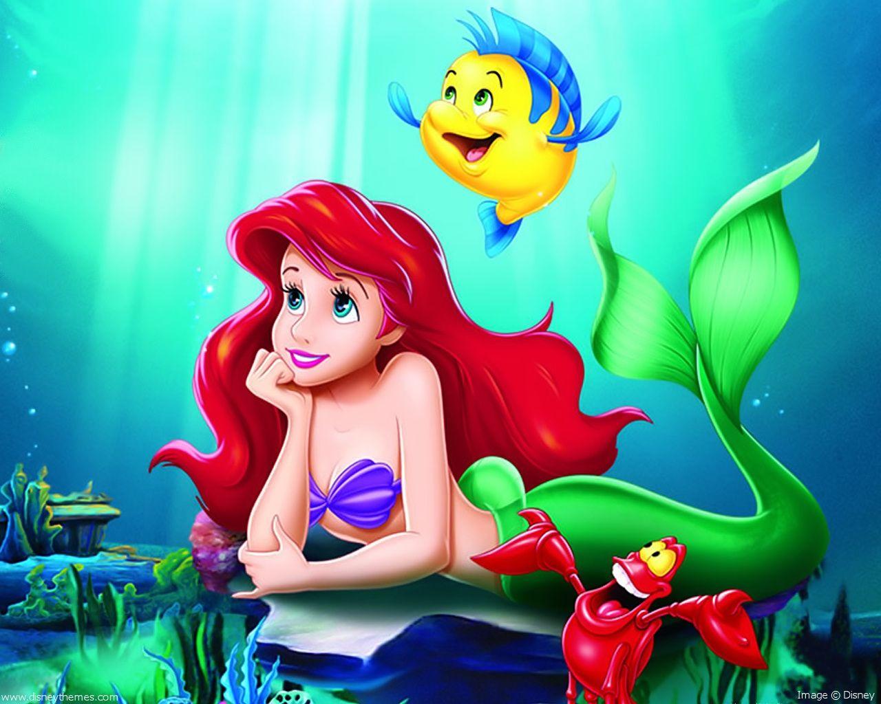 1280x1024 Walt Disney Image Ariel, Flounder & Sebastian Little Mermaid Wallpaper