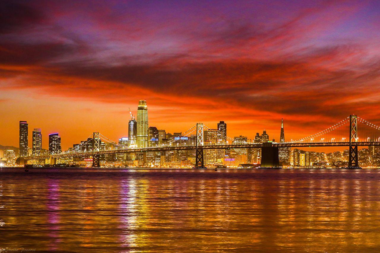 1280x853 Desktop Wallpaper San Francisco USA Bridges sunrise and sunset