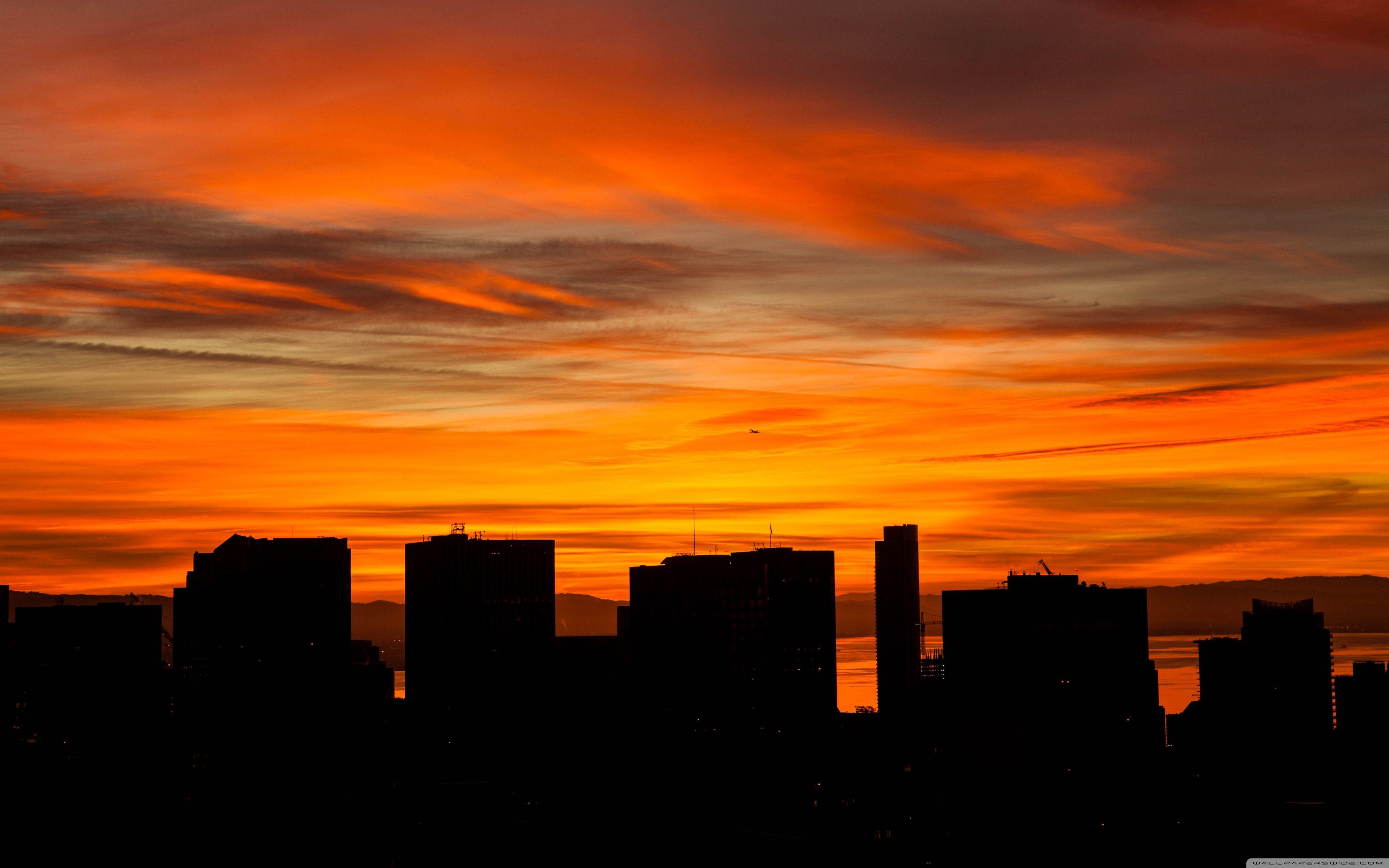 3840x2400 Download Sunrise in San Francisco, California UltraHD Wallpaper