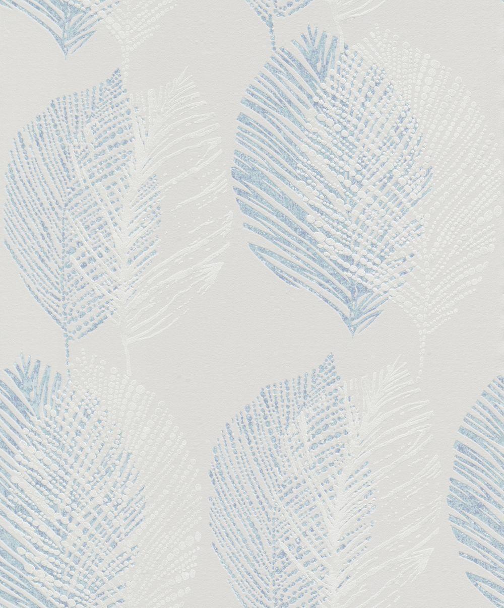 1000x1207 Wallpaper Erismann Leaf Grey Light Blue Gloss 6463 18