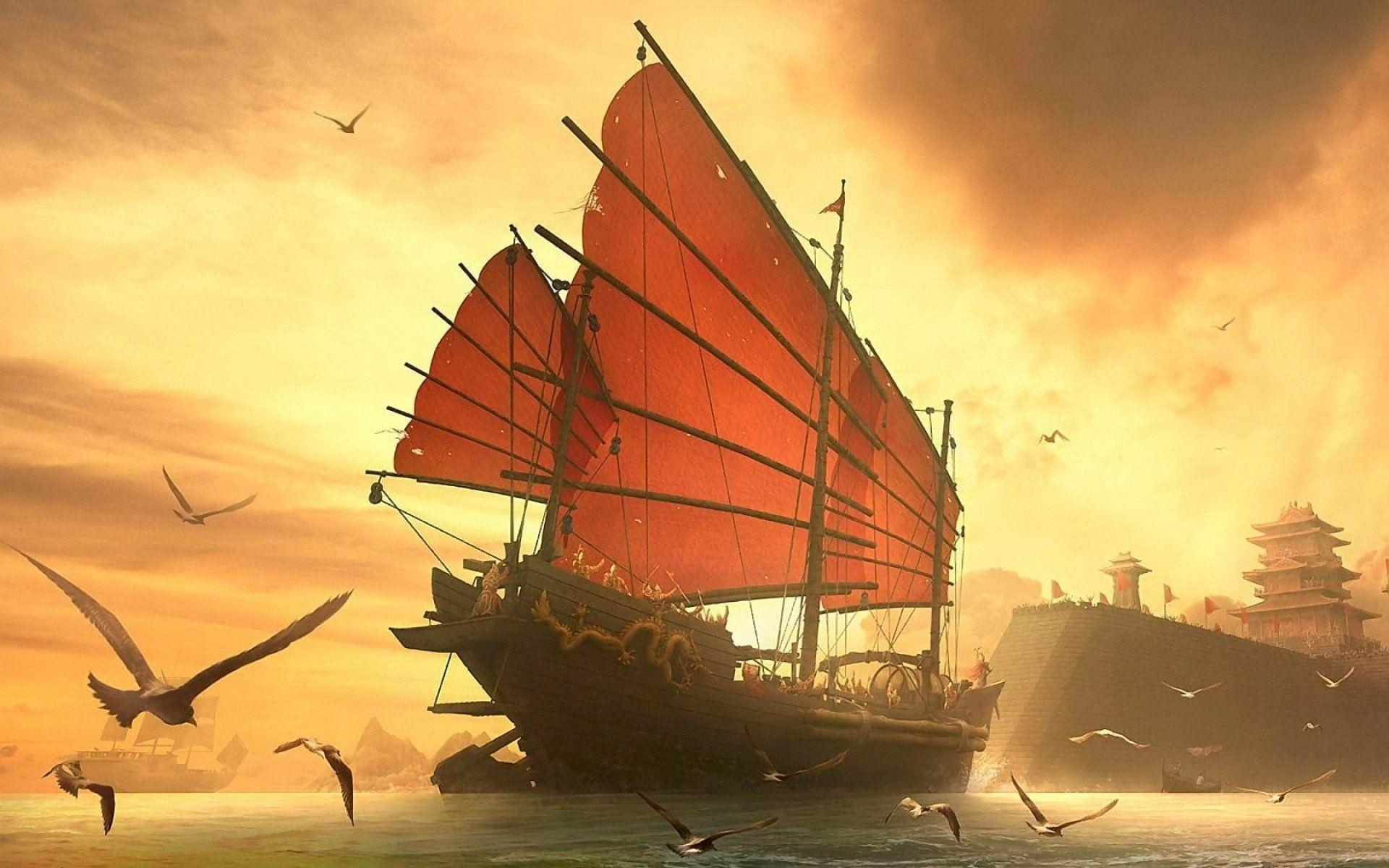 1920x1200 Junk Boats Wallpaper