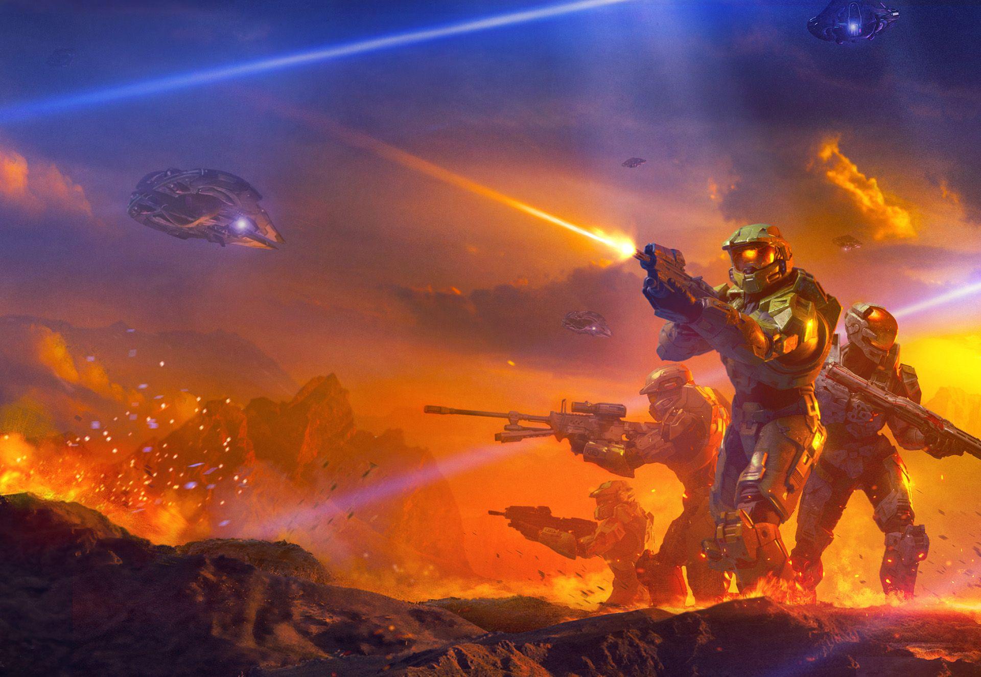 1920x1324 Halo Planet Reach Shadows Of Reach Master Chief Battle Video Games Wallpaper:1920x1324