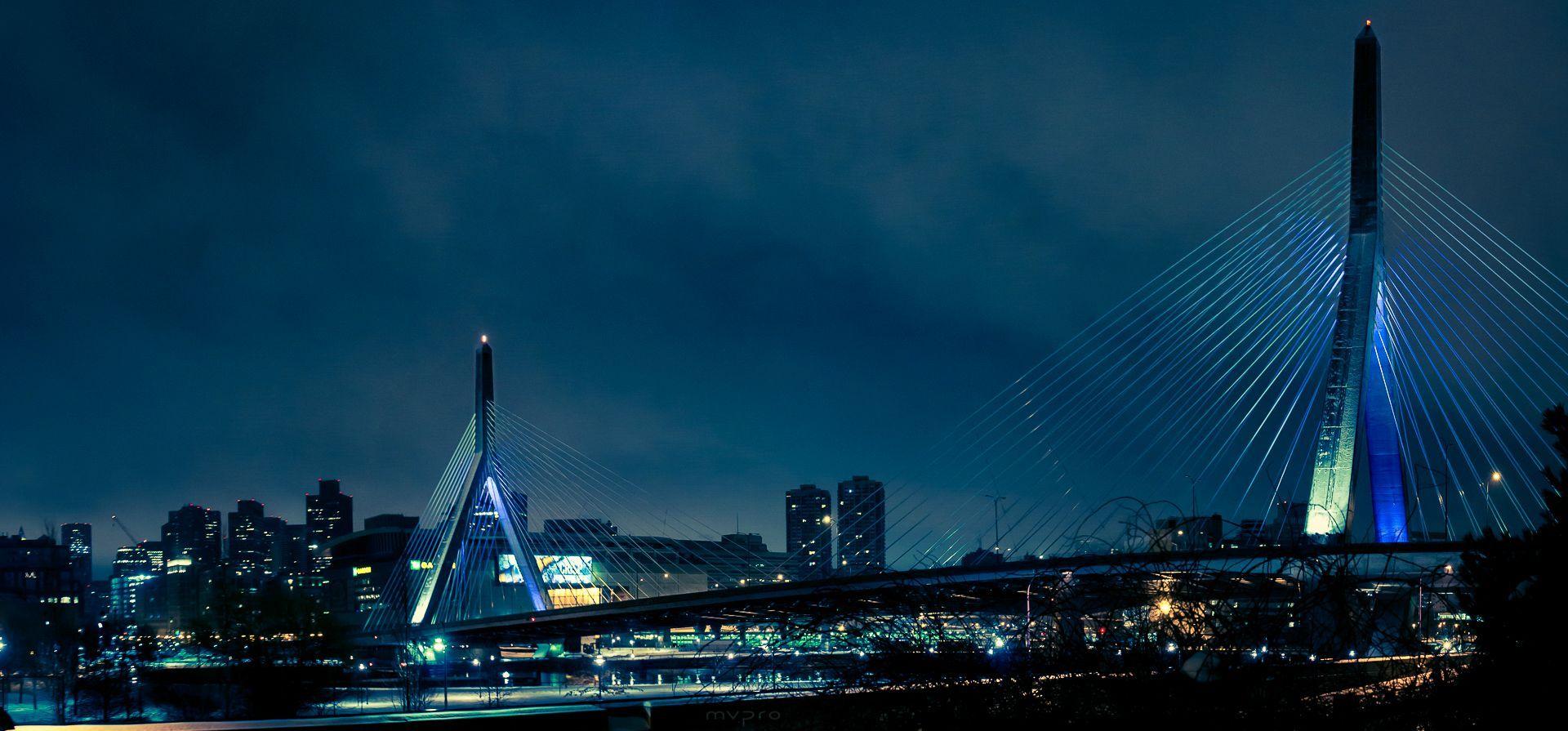 1920x895 Night owl here a panoramic shot of the Bunker Hill Bridge around 3am this morning. Enjoy