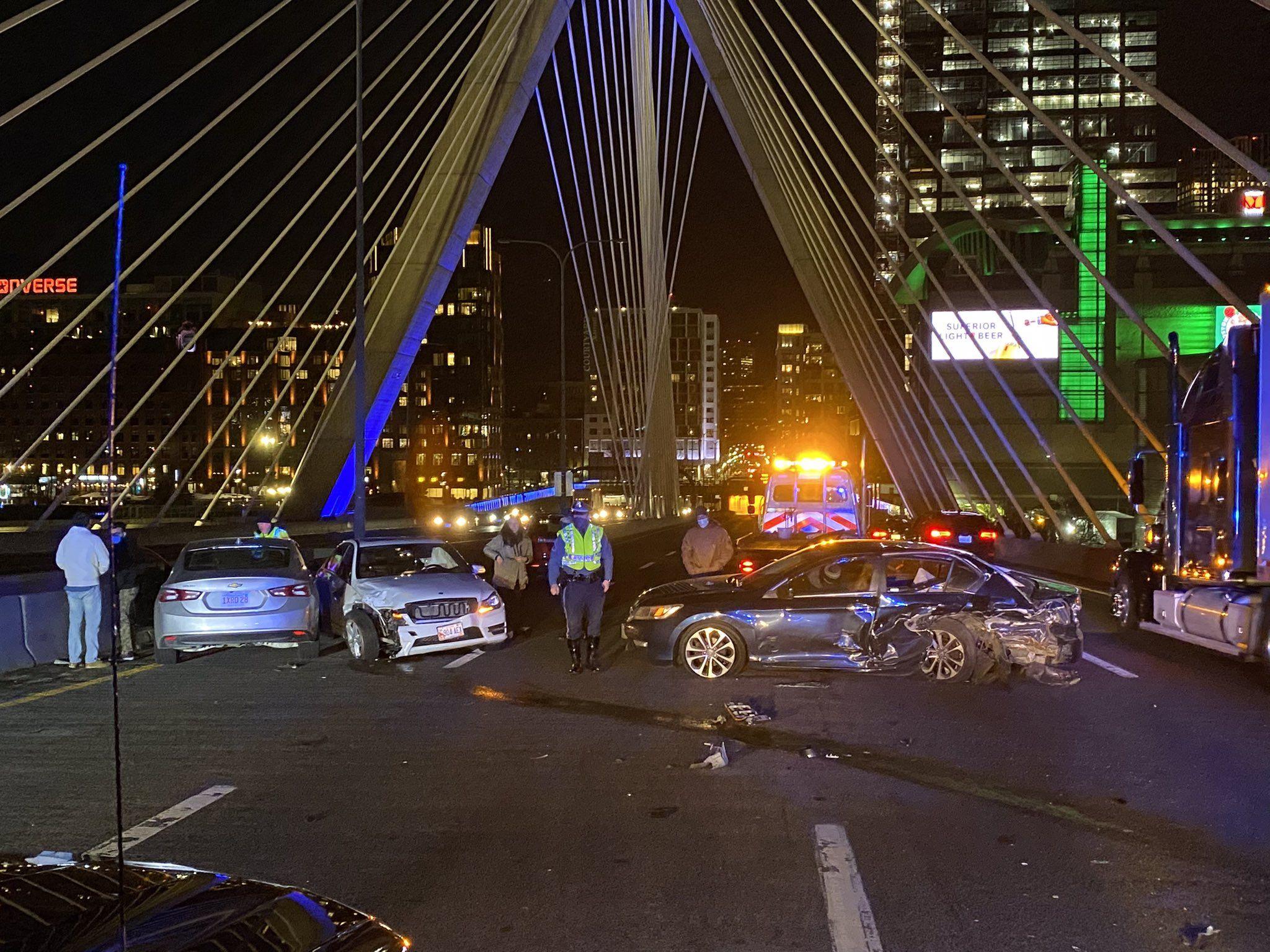 2048x1536 Multi Vehicle Crash On Zakim Bridge Leaves Some With Non Life Threatening Injuries Boston Globe
