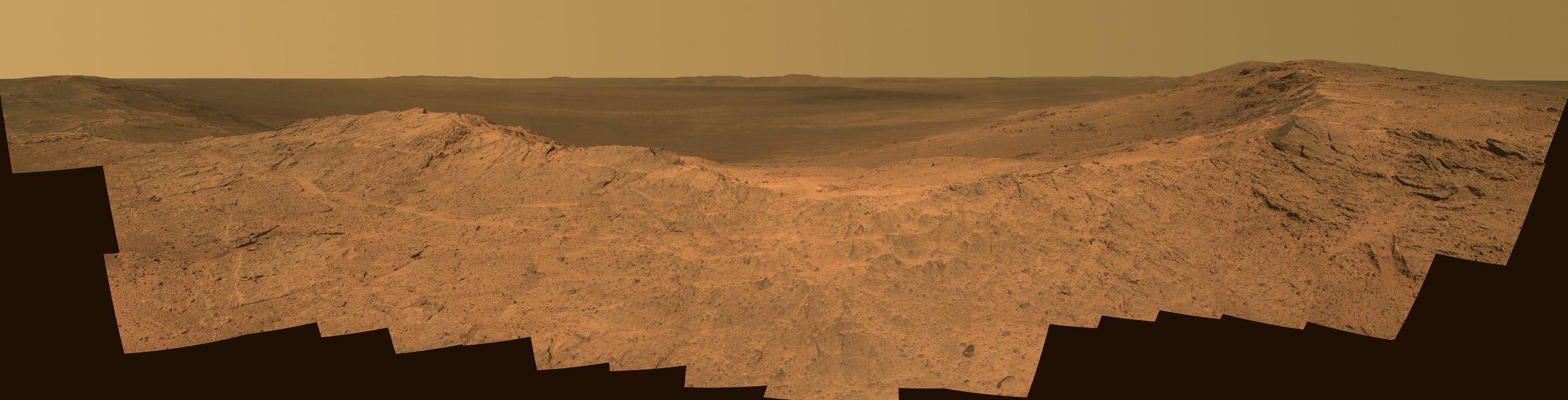 2353x600 Space Image. 'Pillinger Point' Overlooking Endeavour Crater on Mars