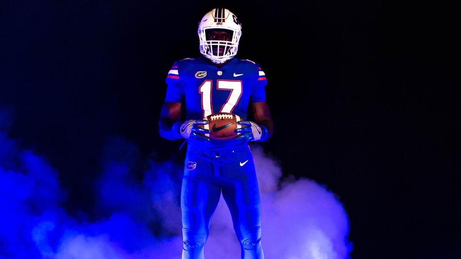 1600x900 Florida Vs. Michigan: Gators Wearing All Blue “color Rush” Nike Uniforms, White Helmets