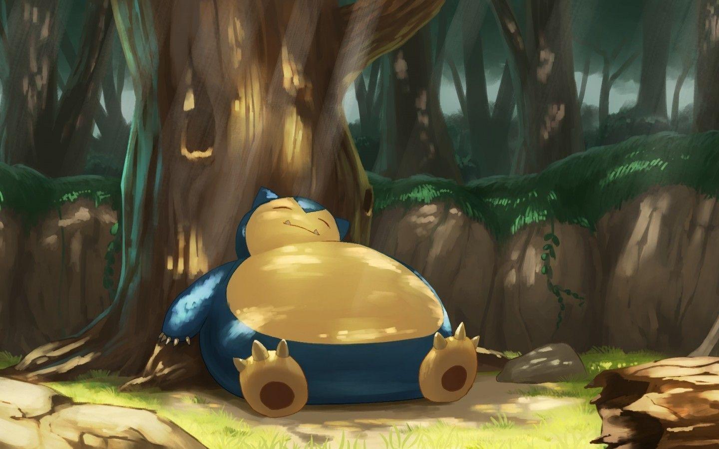 1440x900 Download 1440x900 Snorlax, Pokemon, Lazy, Sleeping, Forest, Cute Wallpaper for MacBook Pro 15 inch, MacBook Air 13 inch