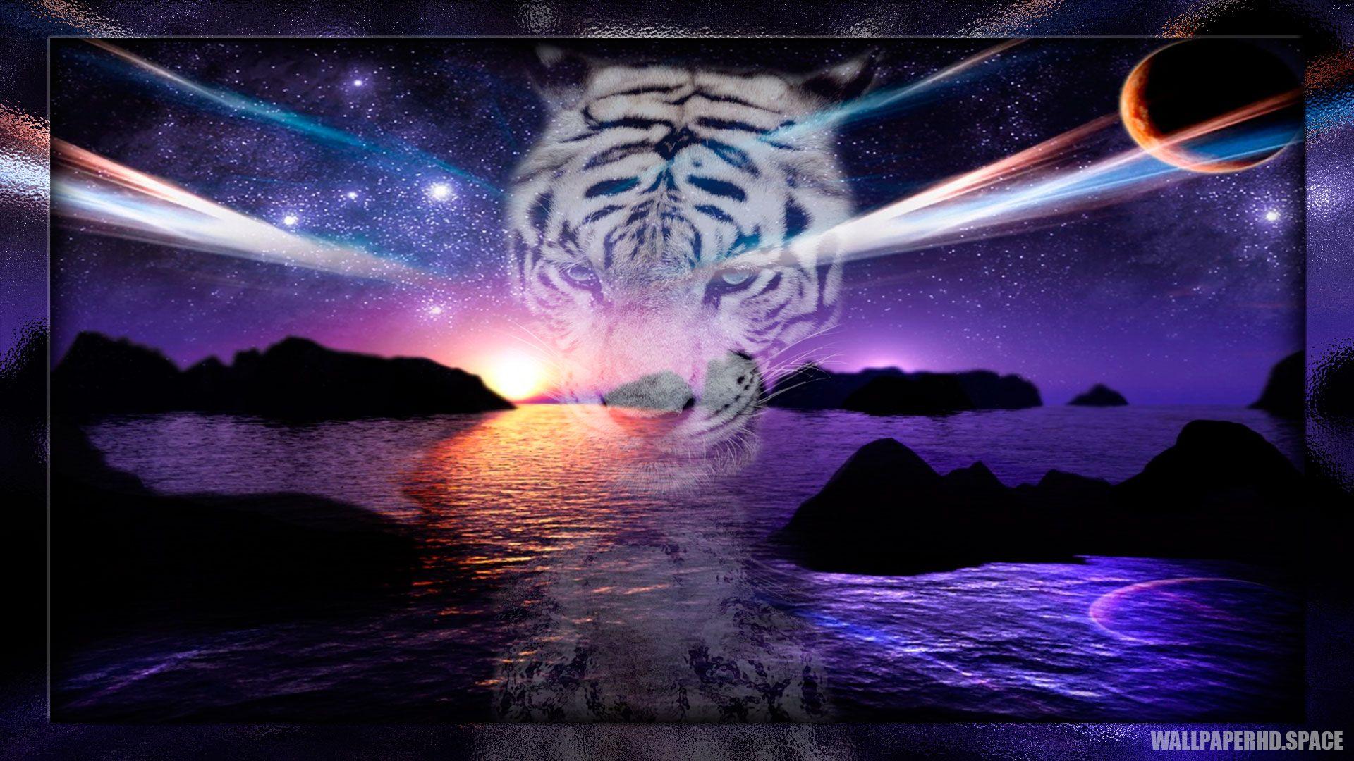 1920x1080 Tiger Fantasy Wallpaper