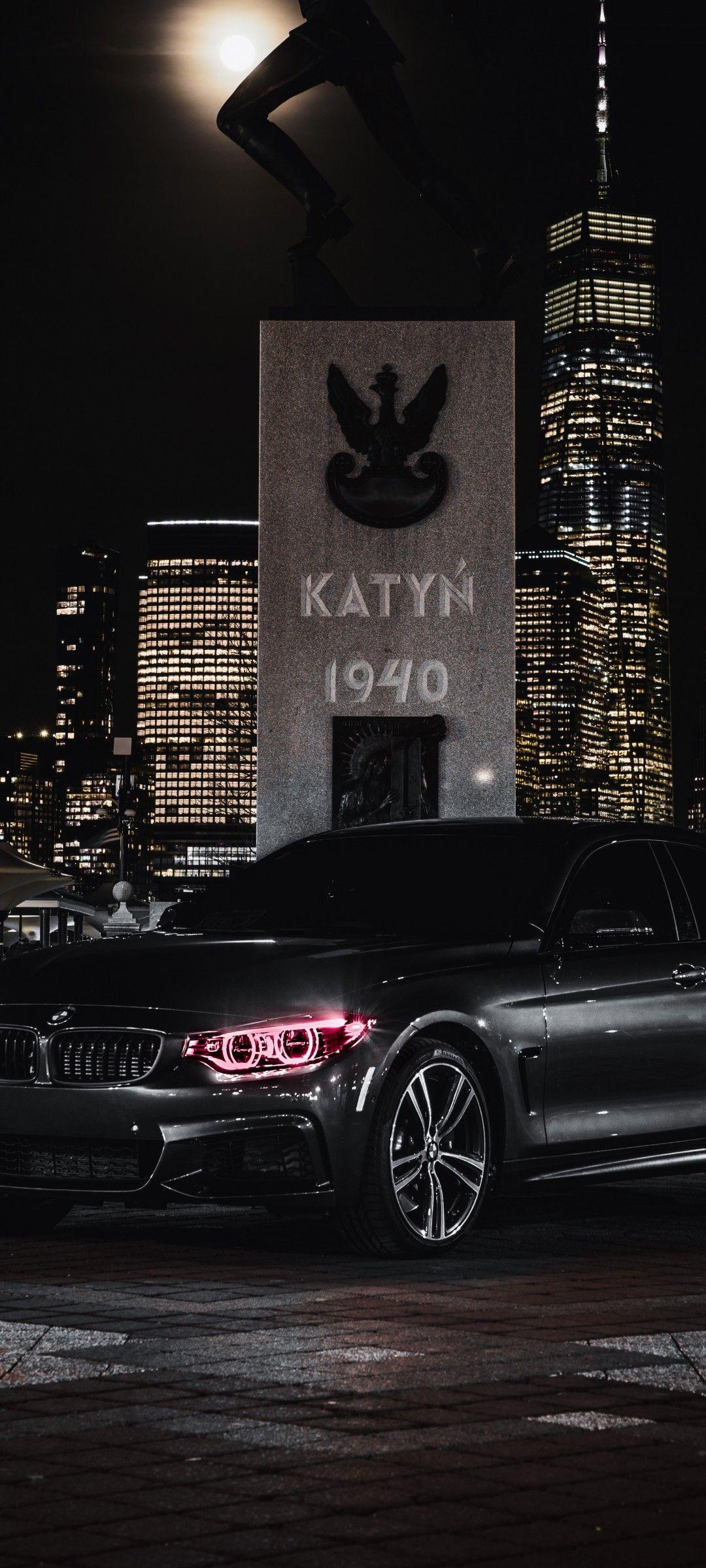 1080x2400 BMW M4 4K Wallpaper, Black Edition, Angel Eyes, Night, City Lights, 5K, Black Dark