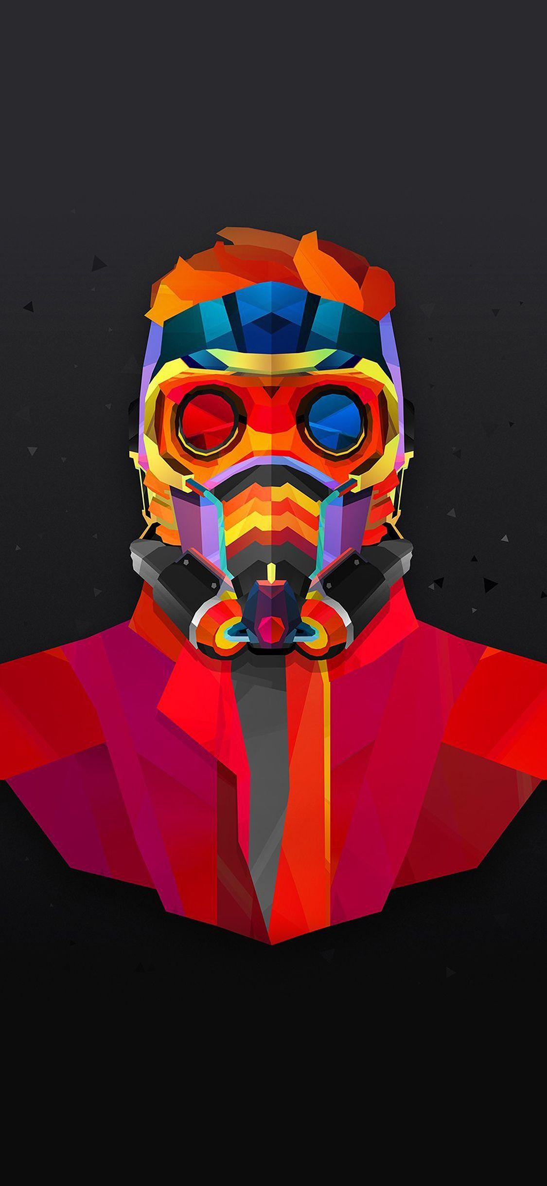 1125x2436 Dark Man Art Colorful Armor