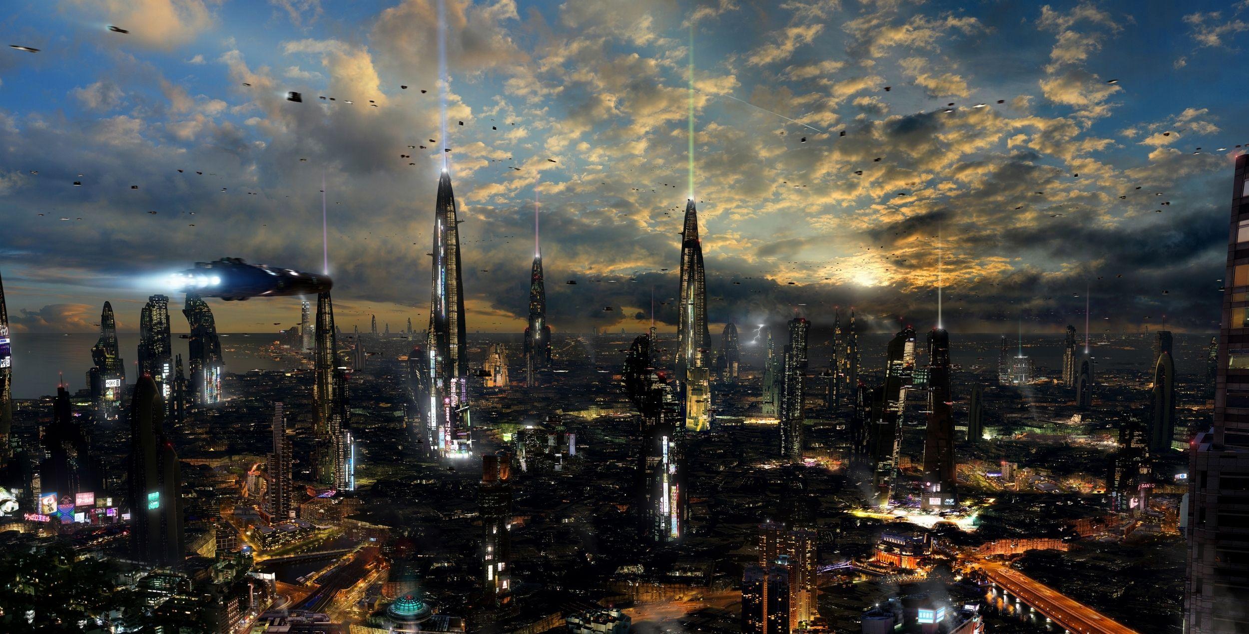 2500x1270 Future City Wallpaper
