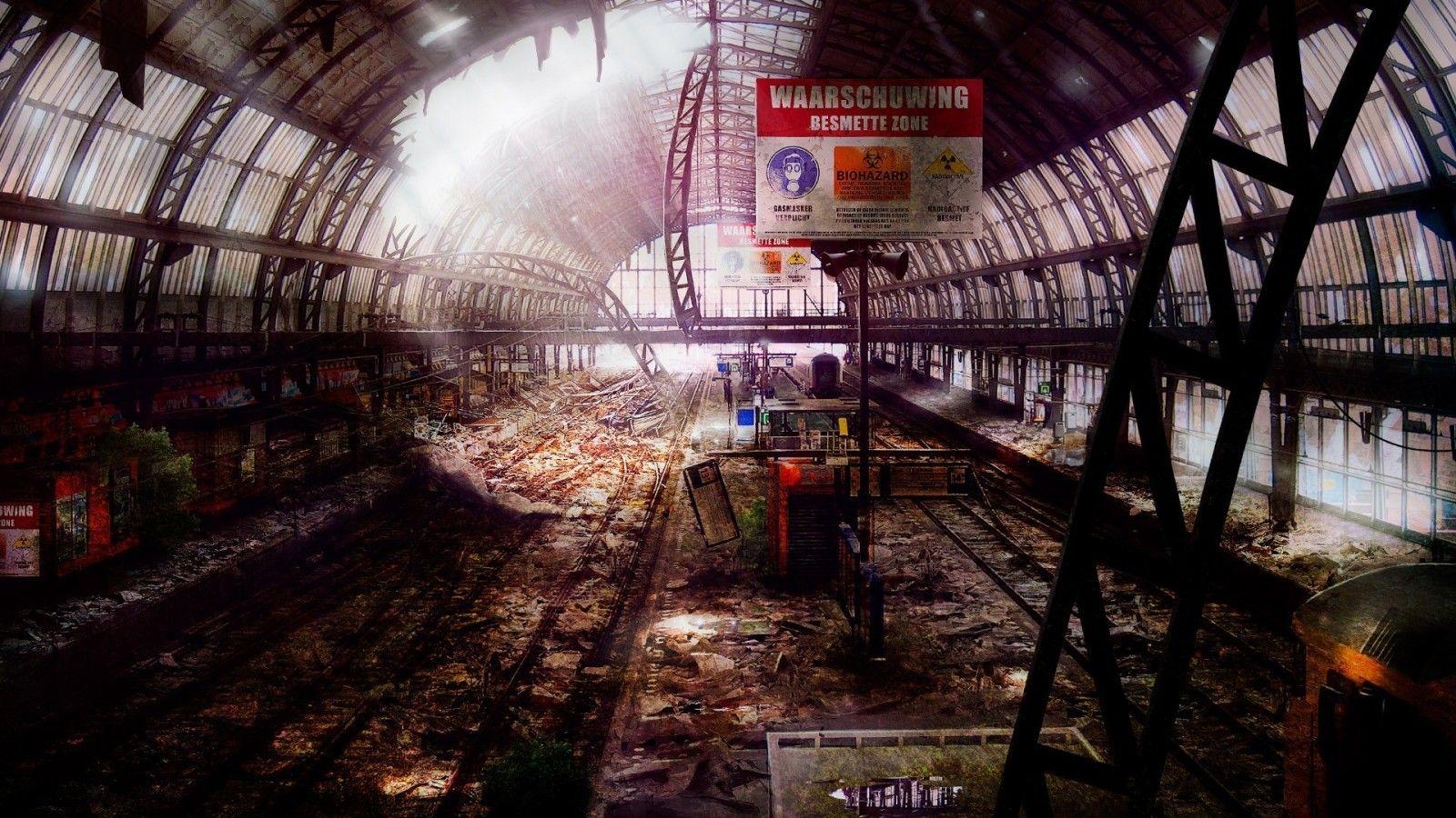 1600x900 Abandoned City Amsterdam Train Station Wallpaper 00329