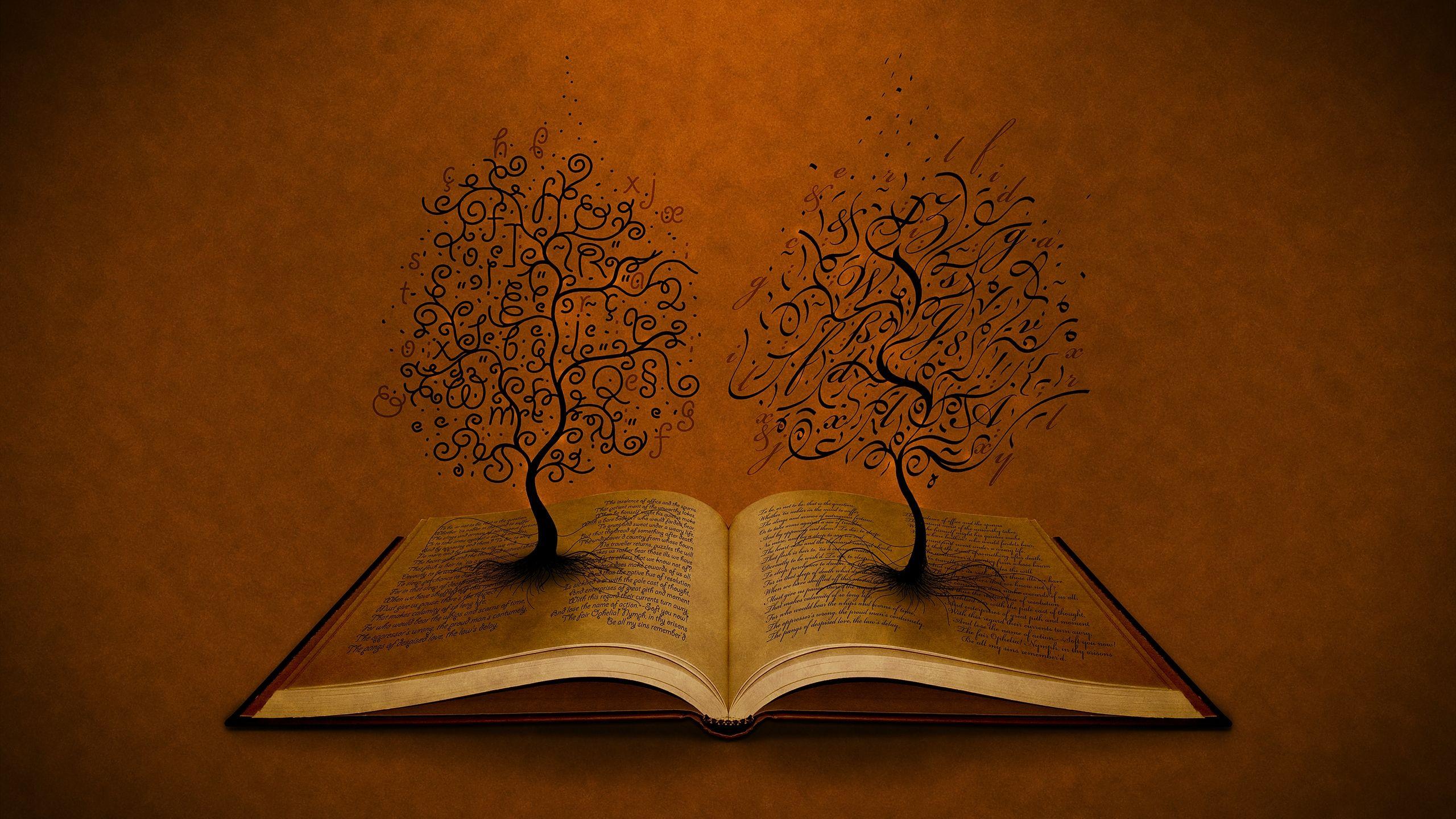 2560x1440 The World in a Book MacBook Air Wallpaper Download