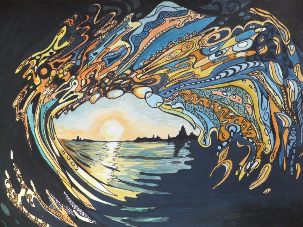 1024x768 Three New Paintings Inspired by Hawaii. Wave art, Art, Surf art
