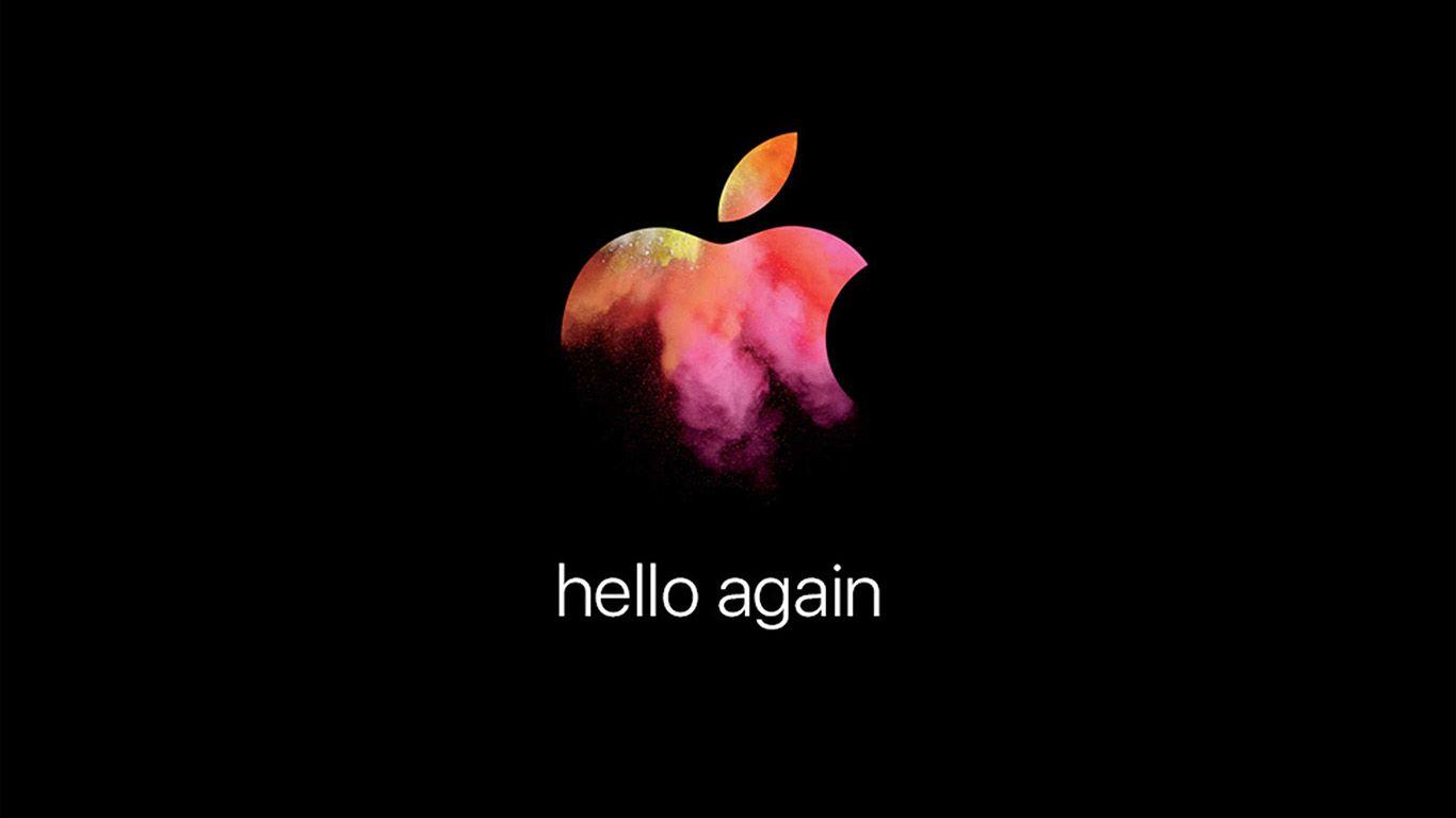 1366x768 Apple Mac Hello Again Logo Dark Illustration Art Wallpaper