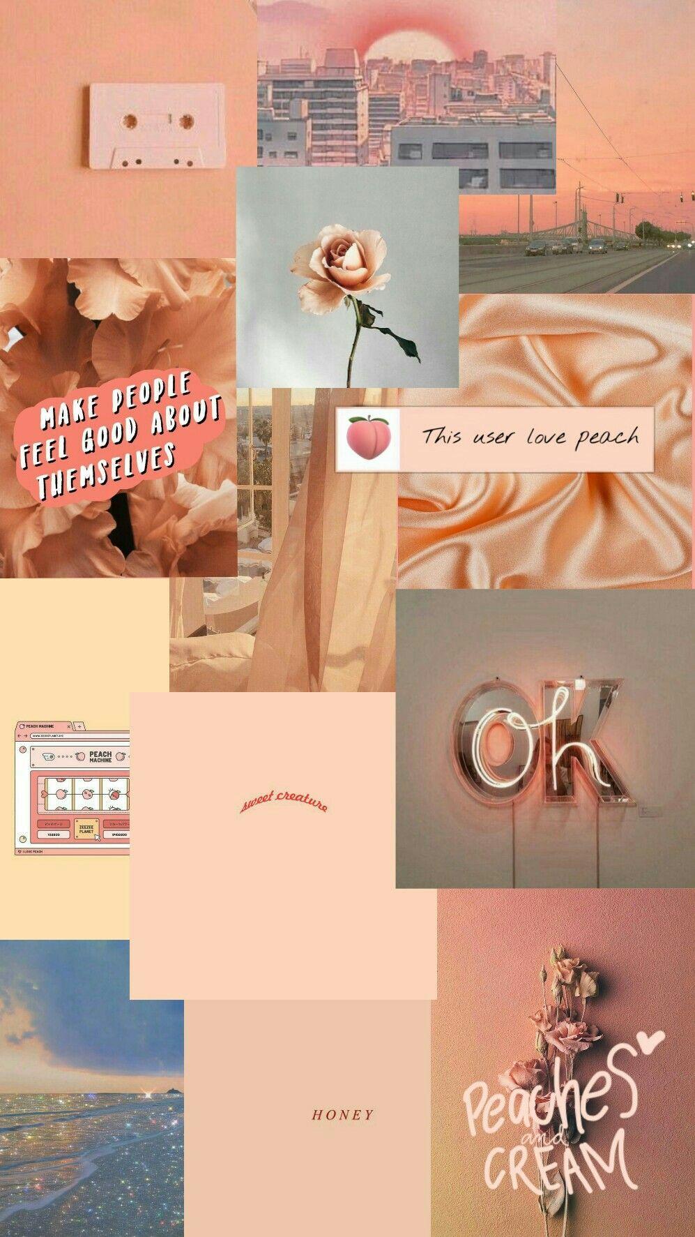 997x1773 Peach Aesthetic Collage #Peach #Collage #Aesthetic. iPhone wallpaper tumblr aesthetic, Edgy wallpaper, Aesthetic pastel wallpaper
