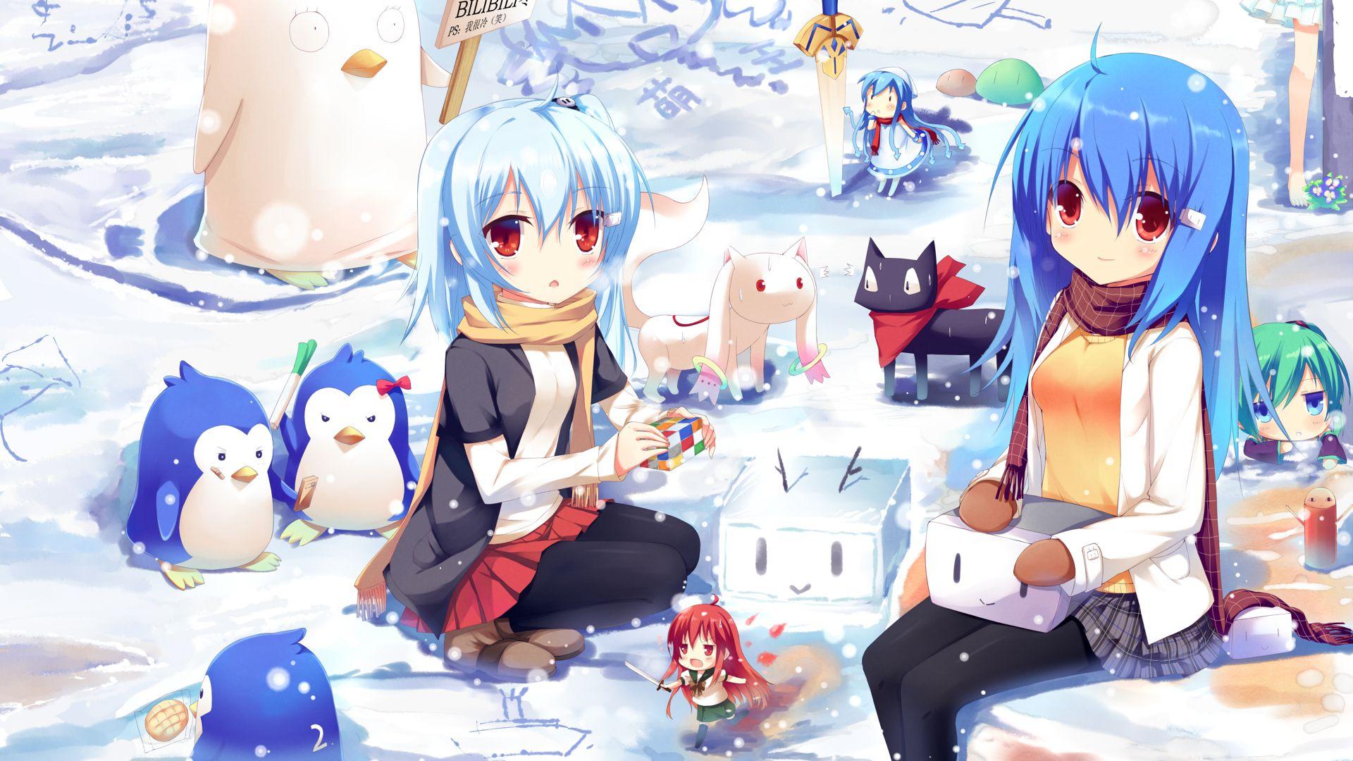 1920x1080 Animal cat chibi clannad food gintama gloves katana kyuubee liong nichijou penguin red eyes sakamoto scarf seifuku shana snow sword vocaloid weapon wallpaperx1080