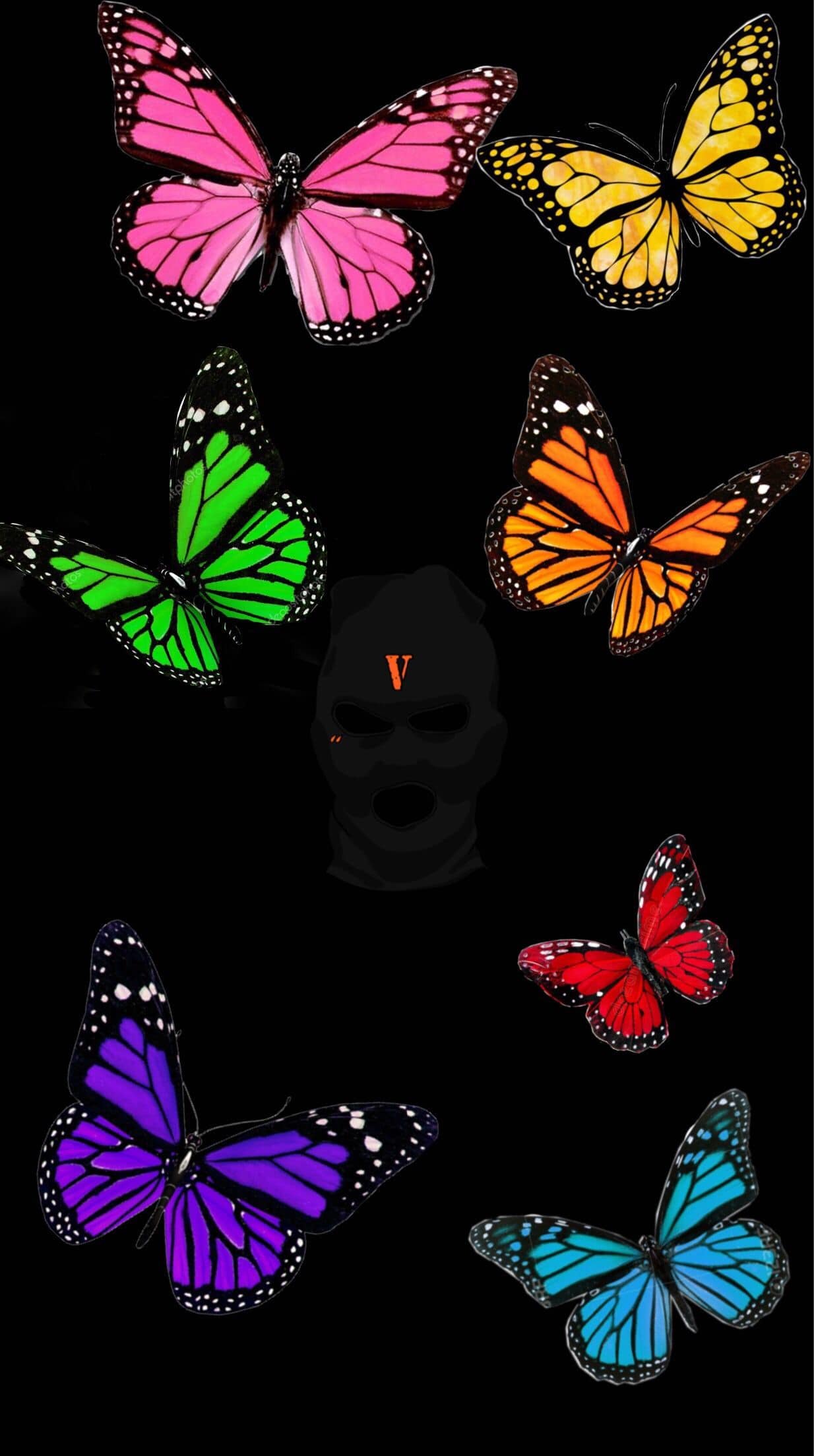 1234x2208 Aesthetic Vlone Butterfly Wallpaper Free HD Wallpaper
